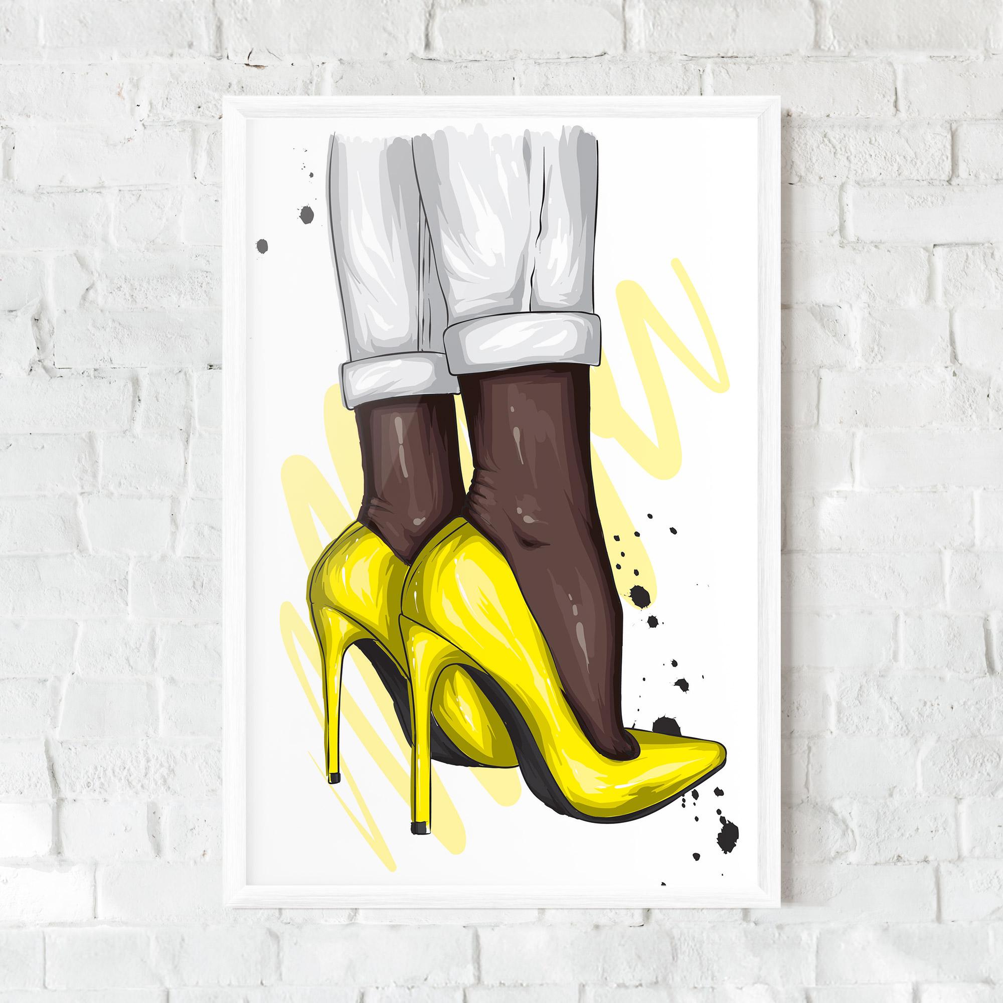 Poster Înrămat Yellow Shoes mockup 0