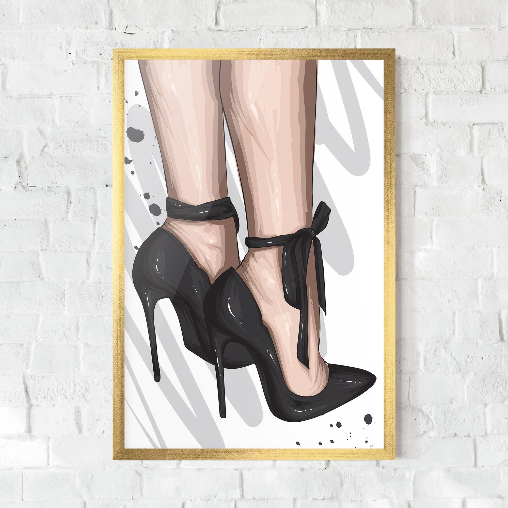 Poster Înrămat Black Woman Shoes mockup 0