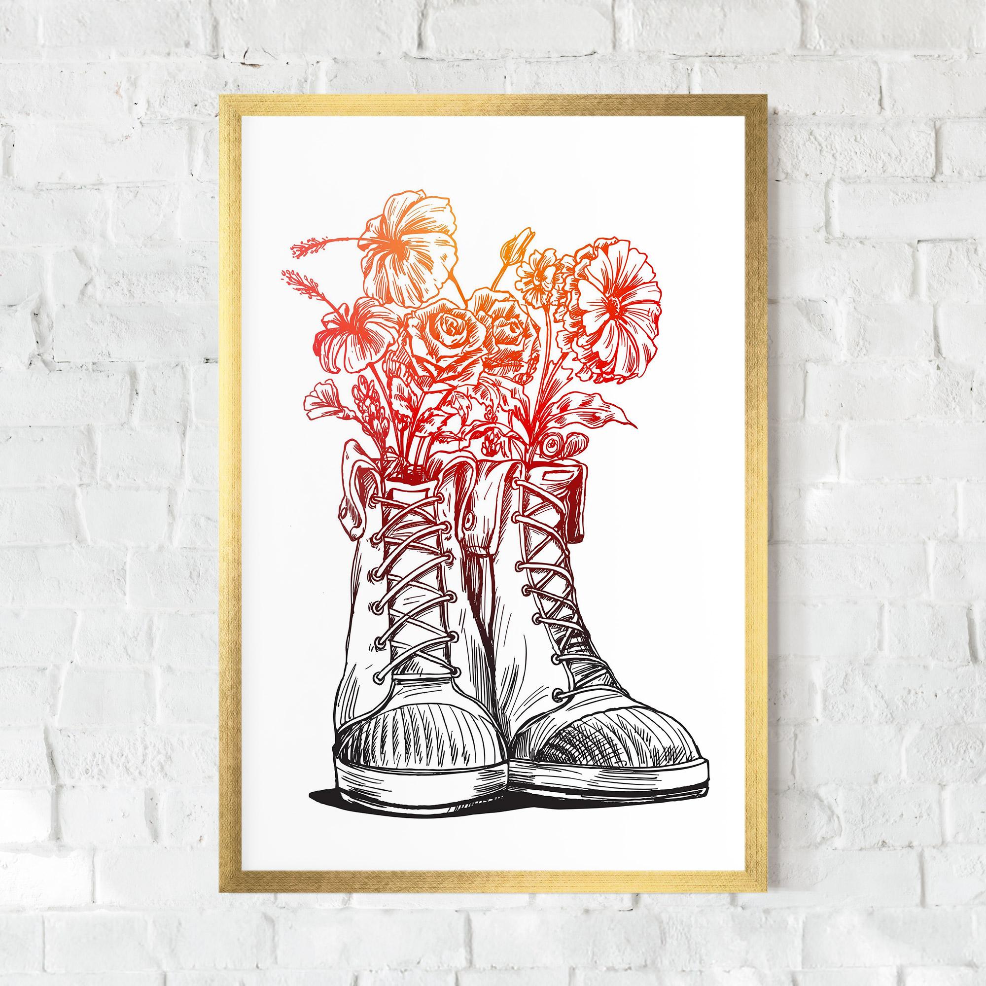 Poster Înrămat Flower In Shoes mockup 0