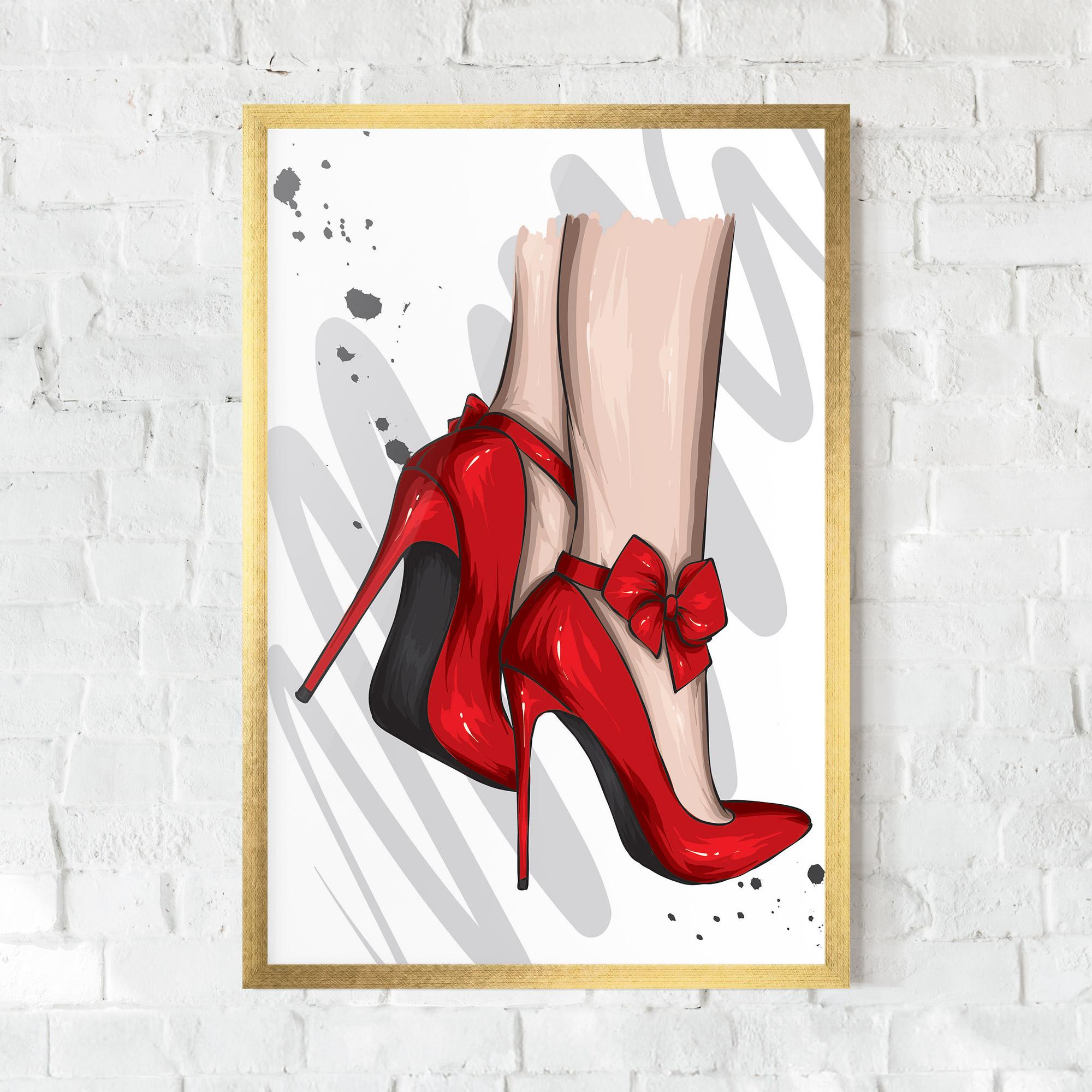 Poster Înrămat Red Bow Heels mockup 0