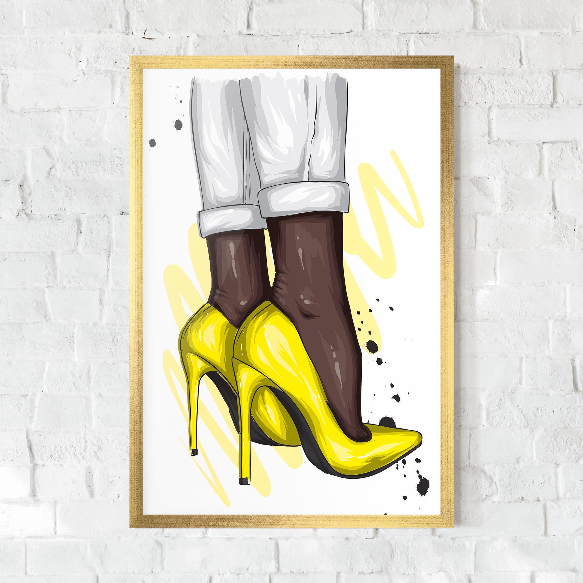 Poster Înrămat Yellow Shoes mockup 0