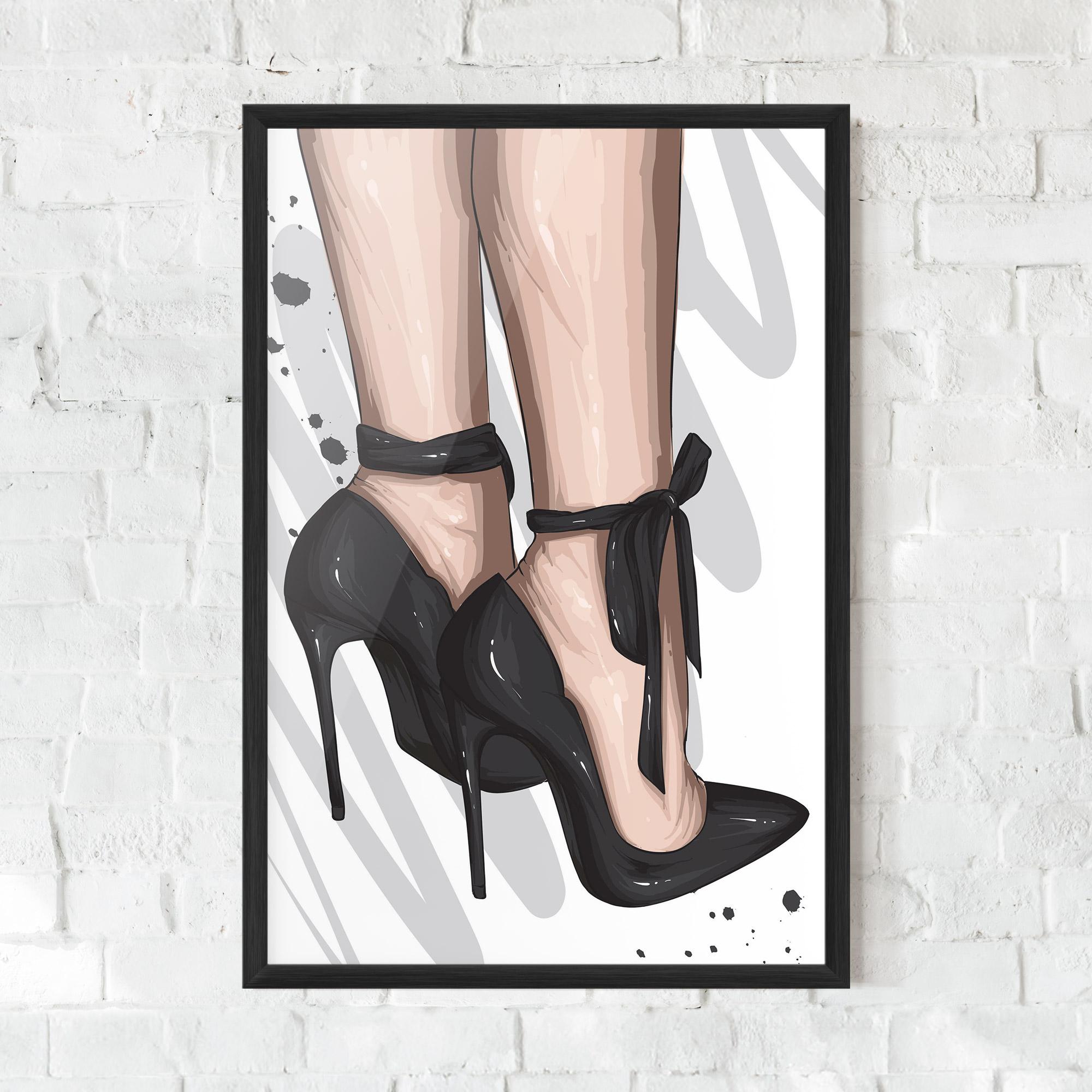 Poster Înrămat Black Woman Shoes mockup 0