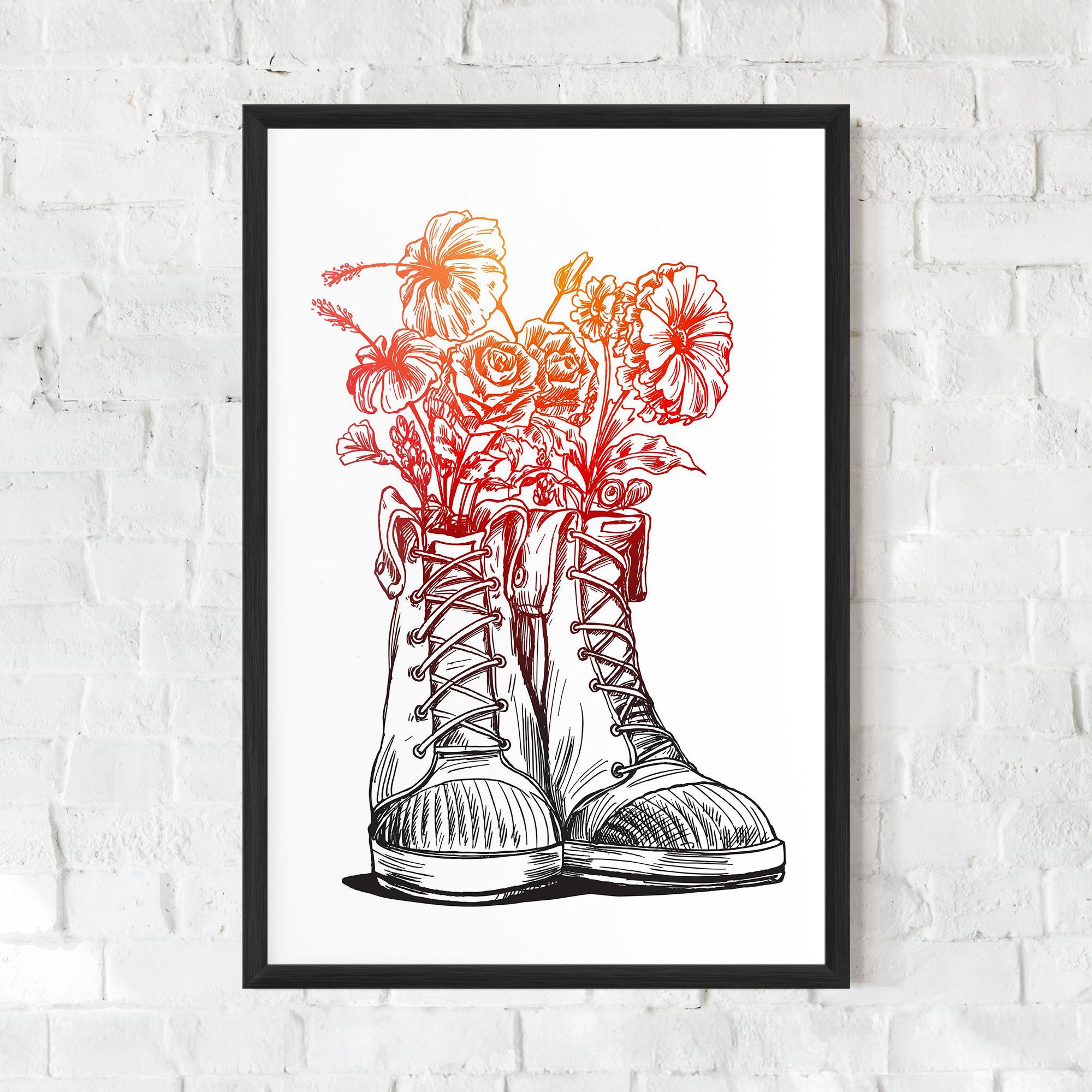 Poster Înrămat Flower In Shoes mockup 0