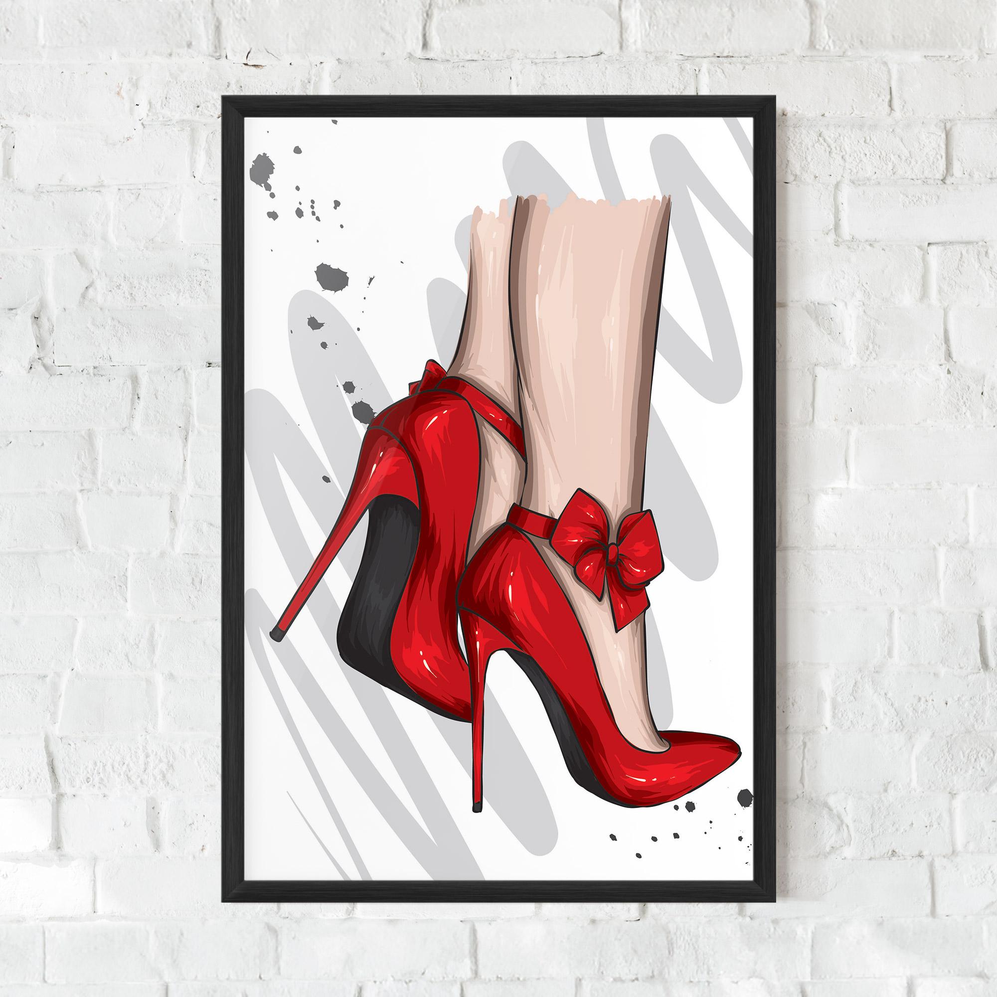 Poster Înrămat Red Bow Heels mockup 0