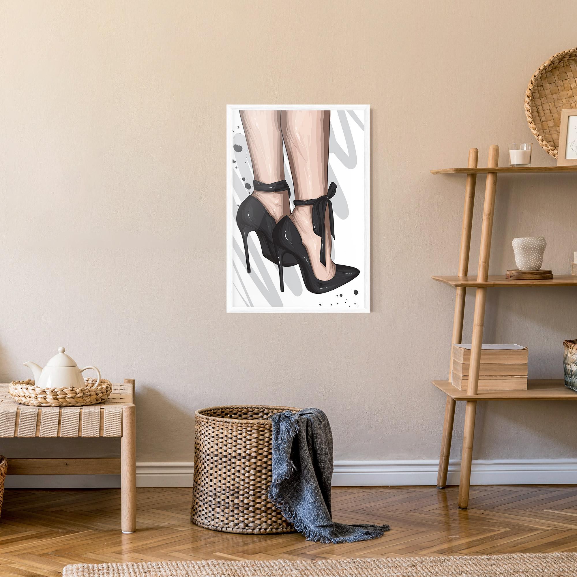 Poster Înrămat Black Woman Shoes mockup 9