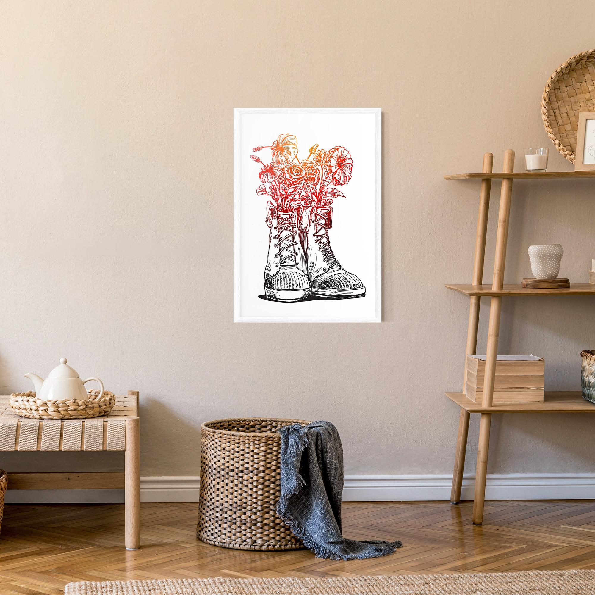 Poster Înrămat Flower In Shoes mockup 9