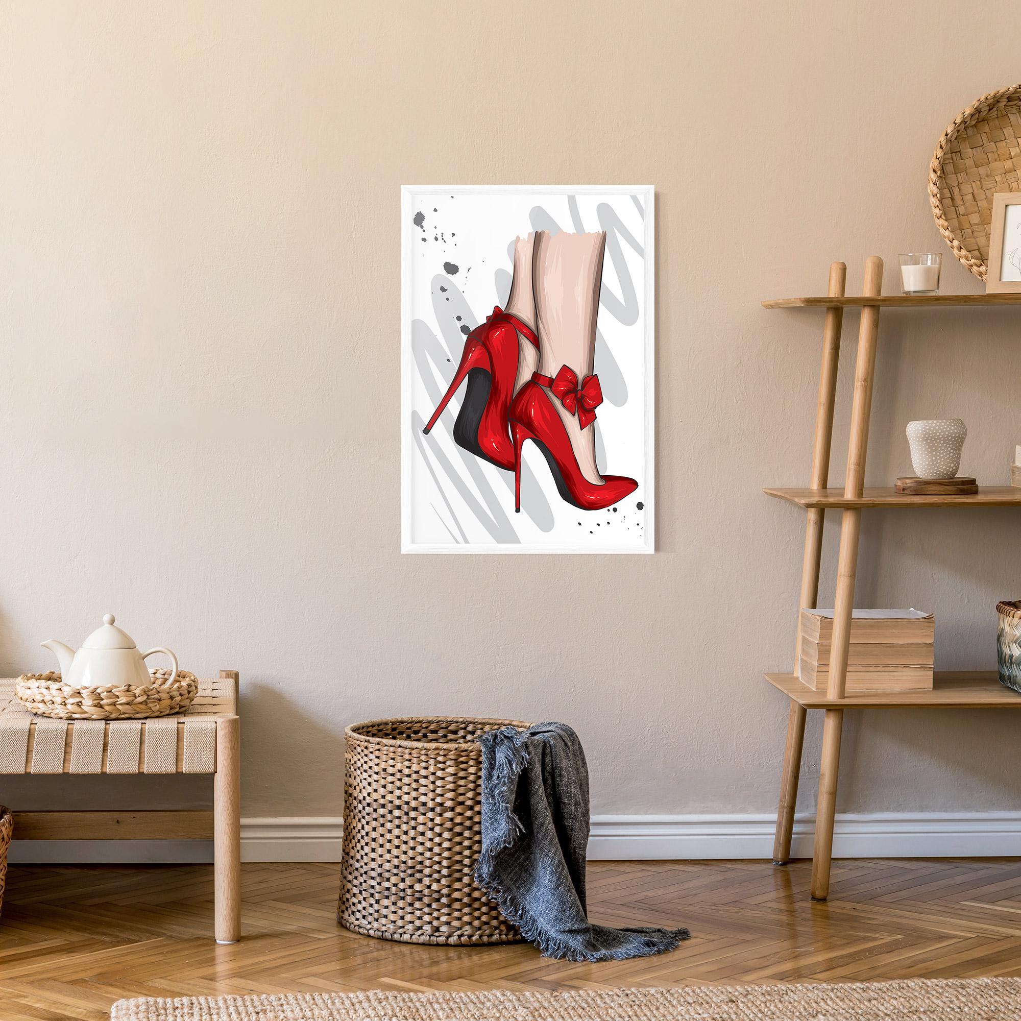 Poster Înrămat Red Bow Heels mockup 9