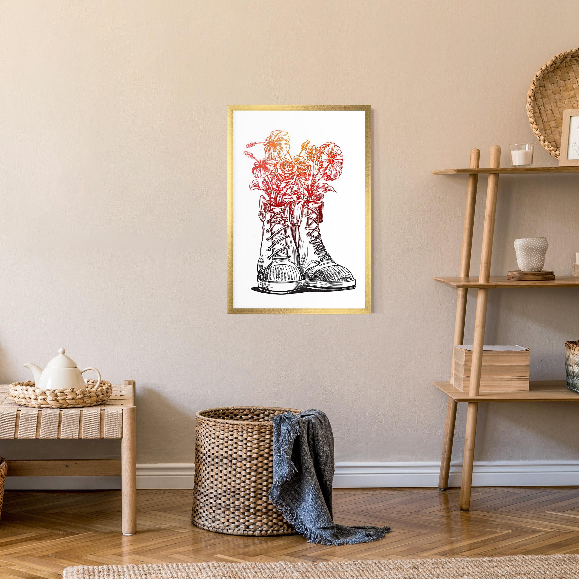 Poster Înrămat Flower In Shoes mockup 9