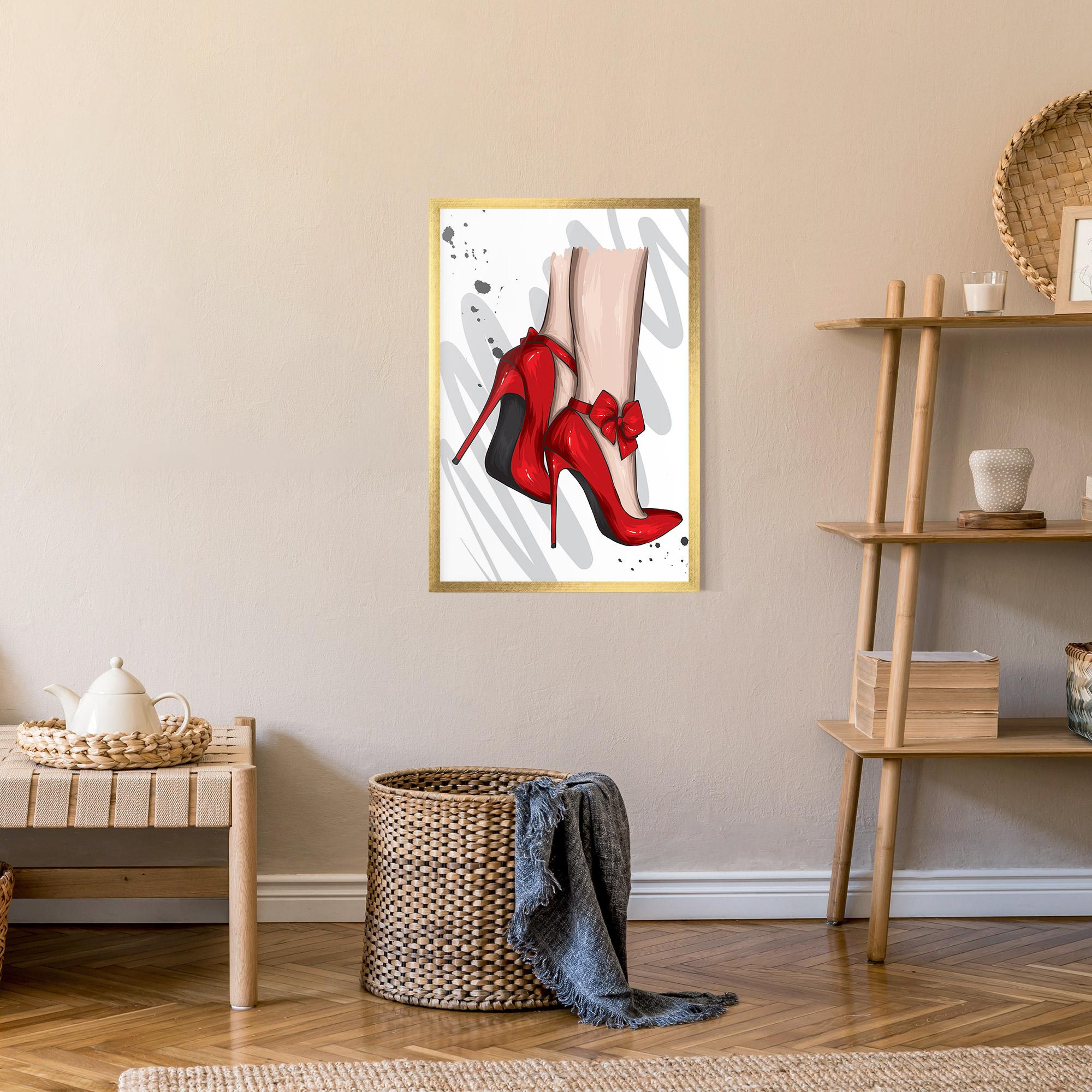 Poster Înrămat Red Bow Heels mockup 9
