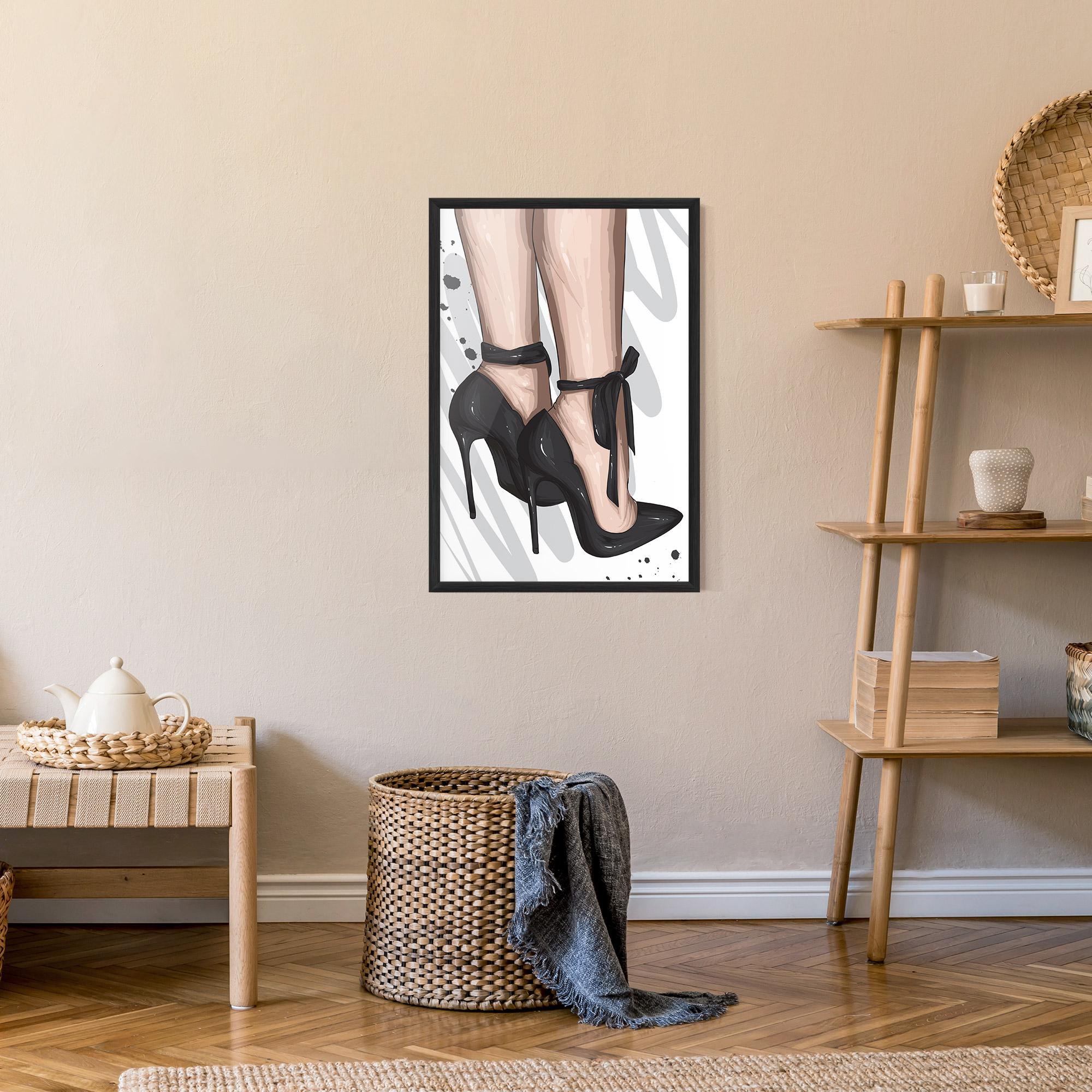 Poster Înrămat Black Woman Shoes mockup 9