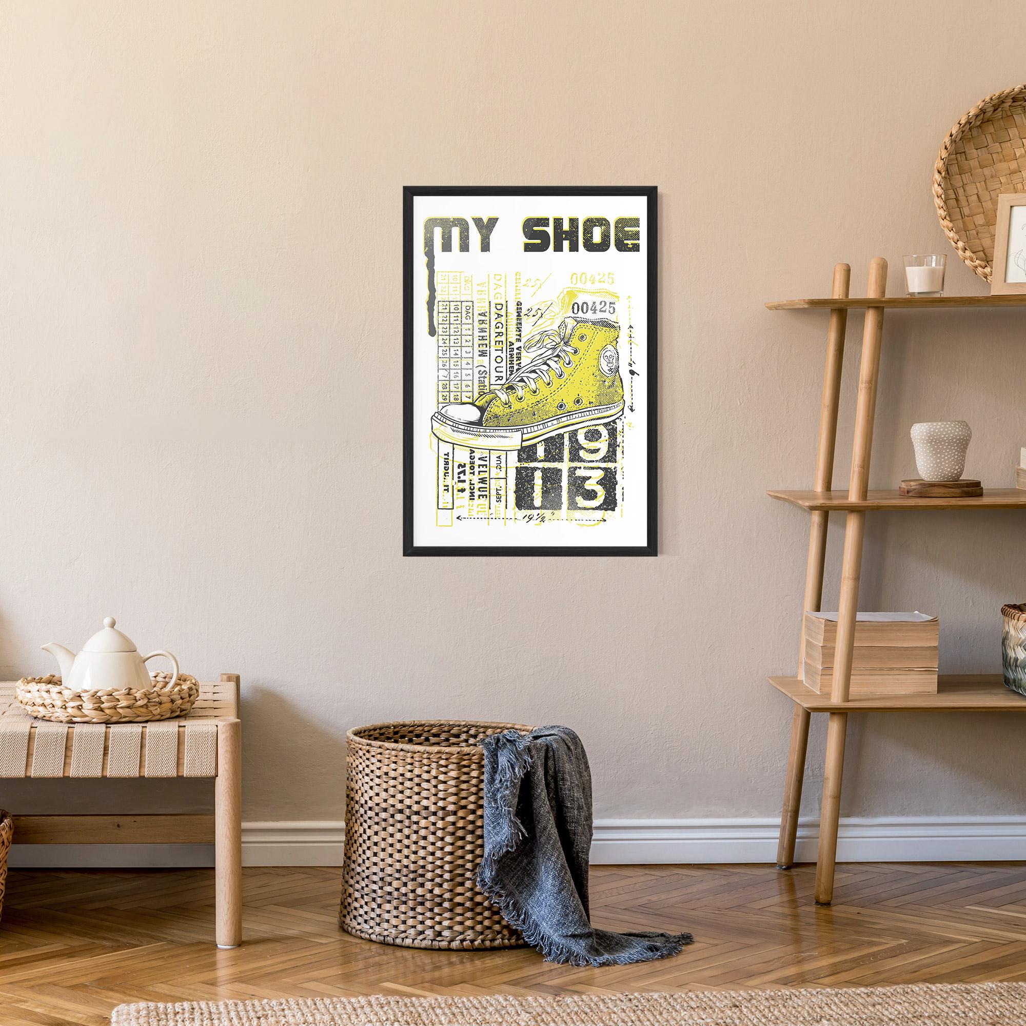 Poster Înrămat My Shoe Yellow mockup 9