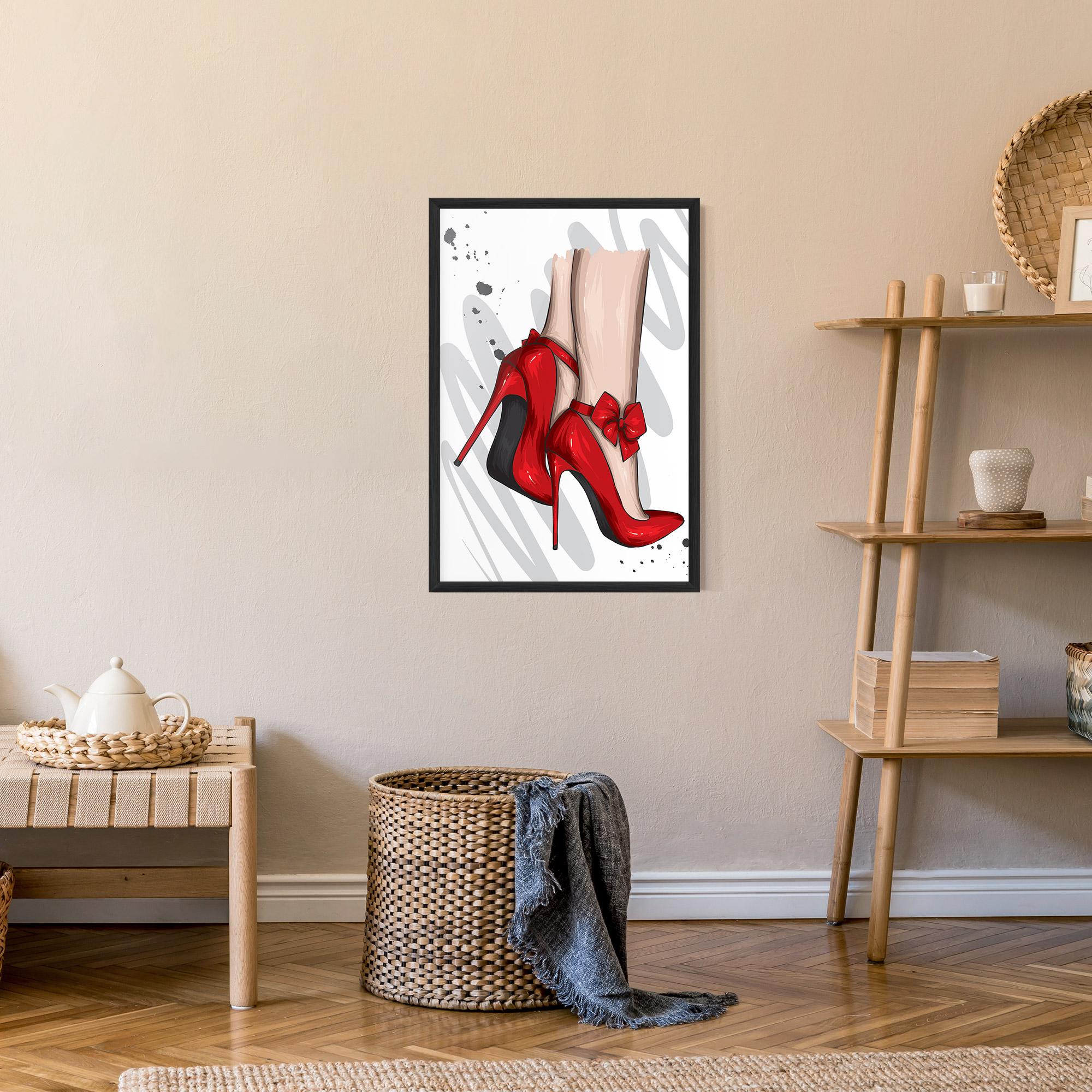 Poster Înrămat Red Bow Heels mockup 9
