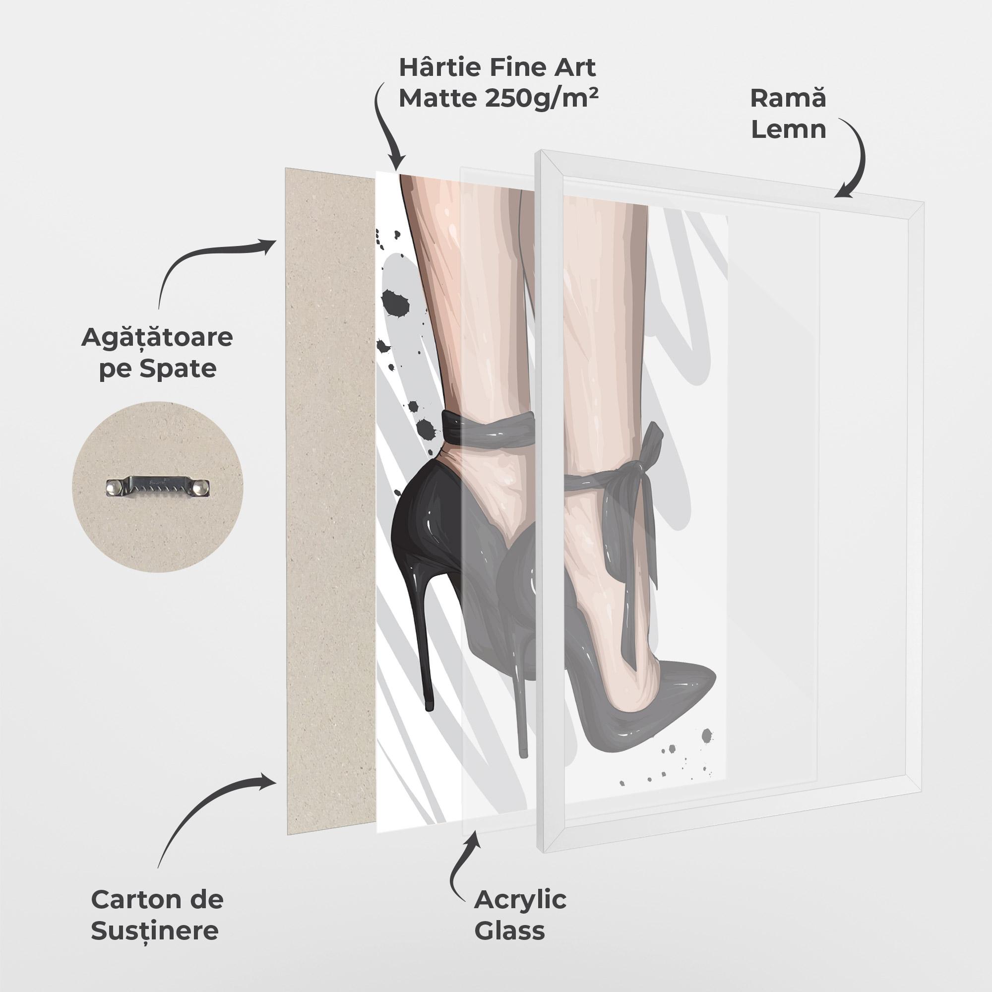 Poster Înrămat Black Woman Shoes mockup 1