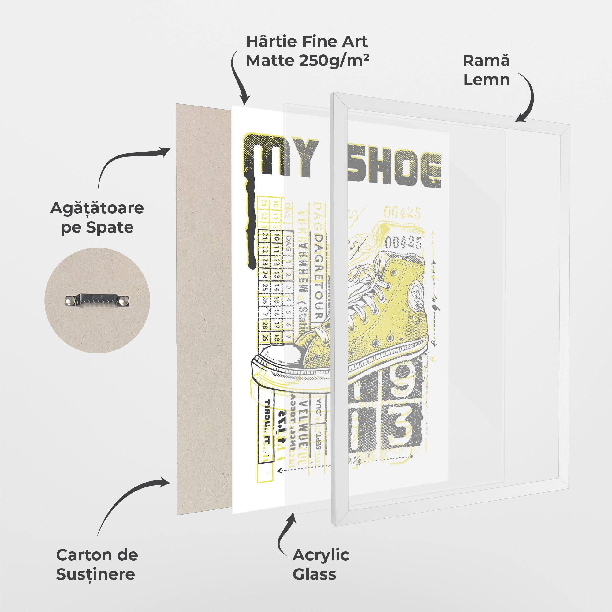 Poster Înrămat My Shoe Yellow mockup 1
