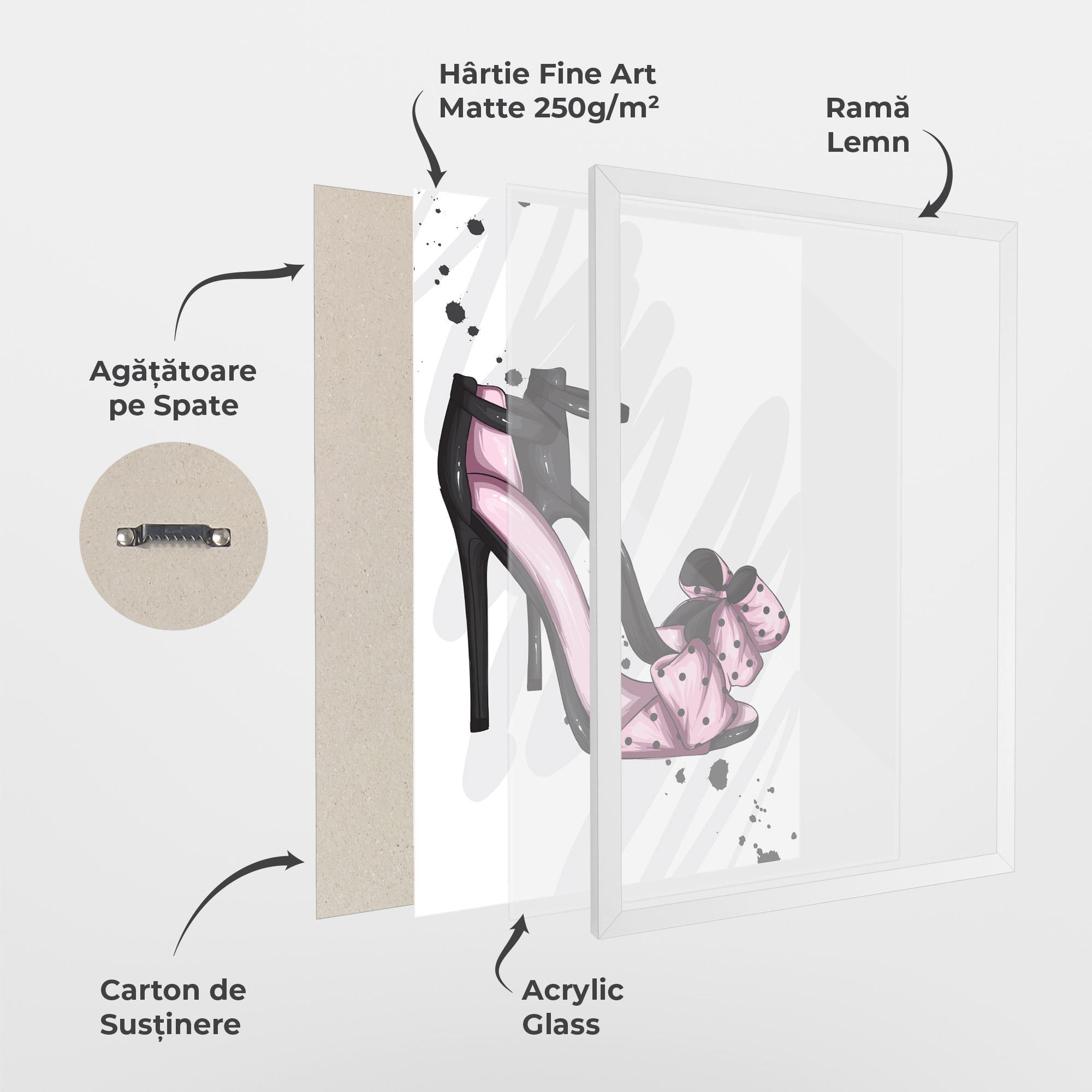 Poster Înrămat Pink Black Heels mockup 1