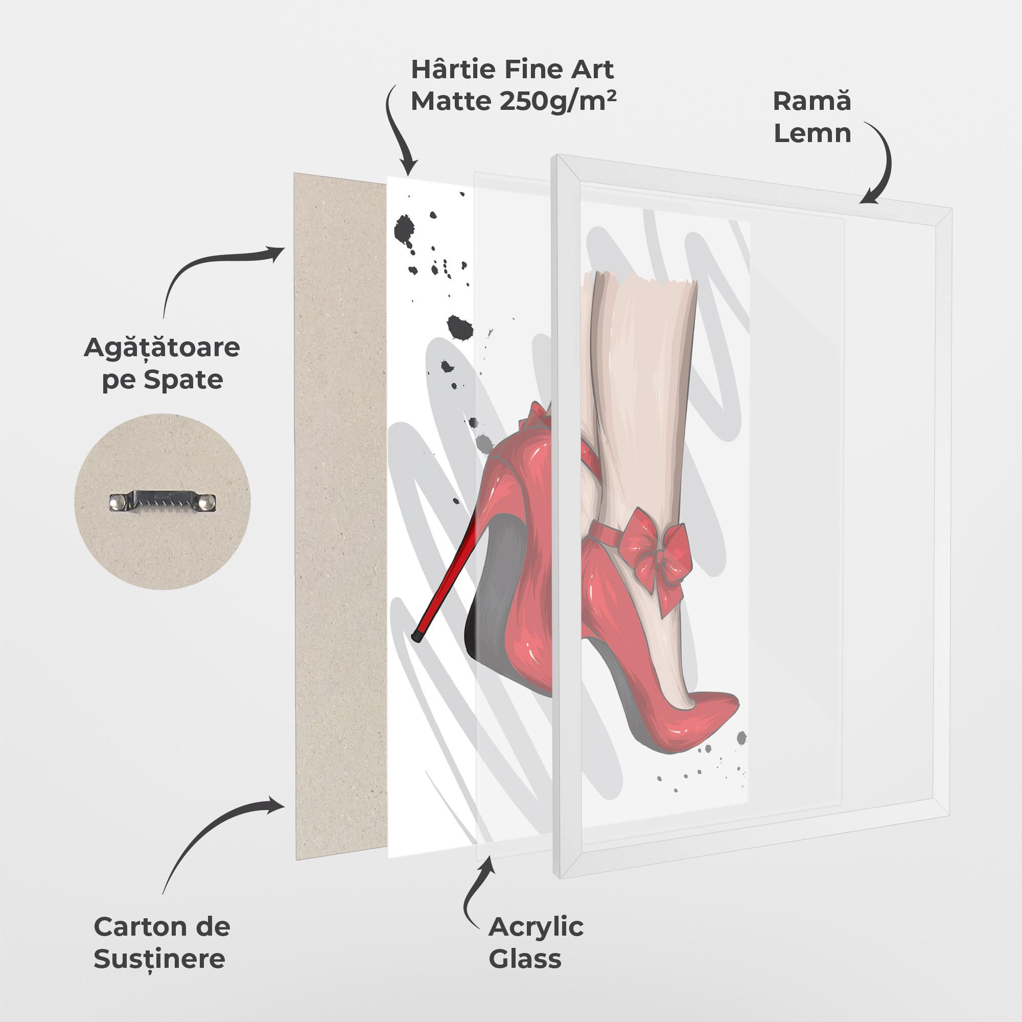 Poster Înrămat Red Bow Heels mockup 1