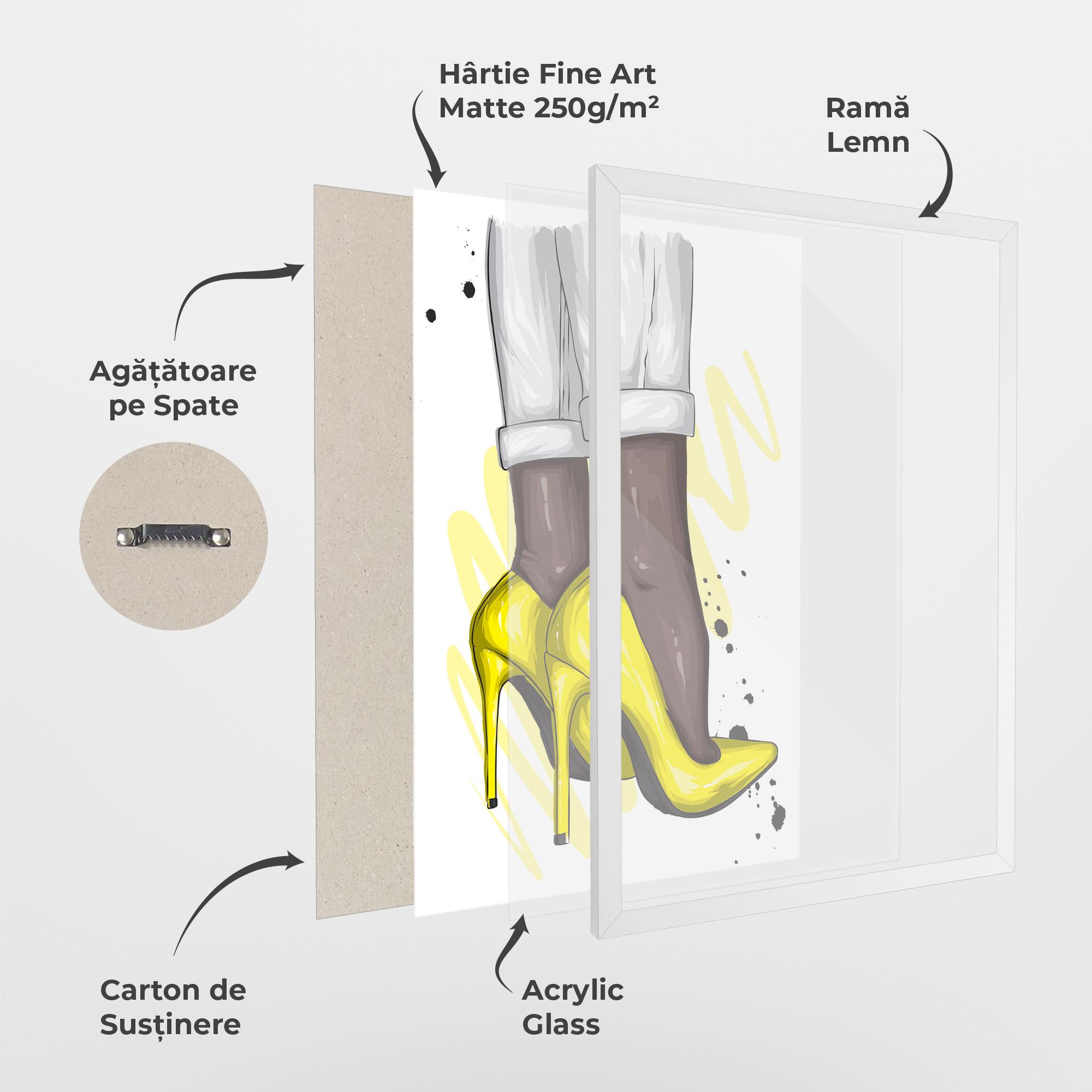 Poster Înrămat Yellow Shoes mockup 1