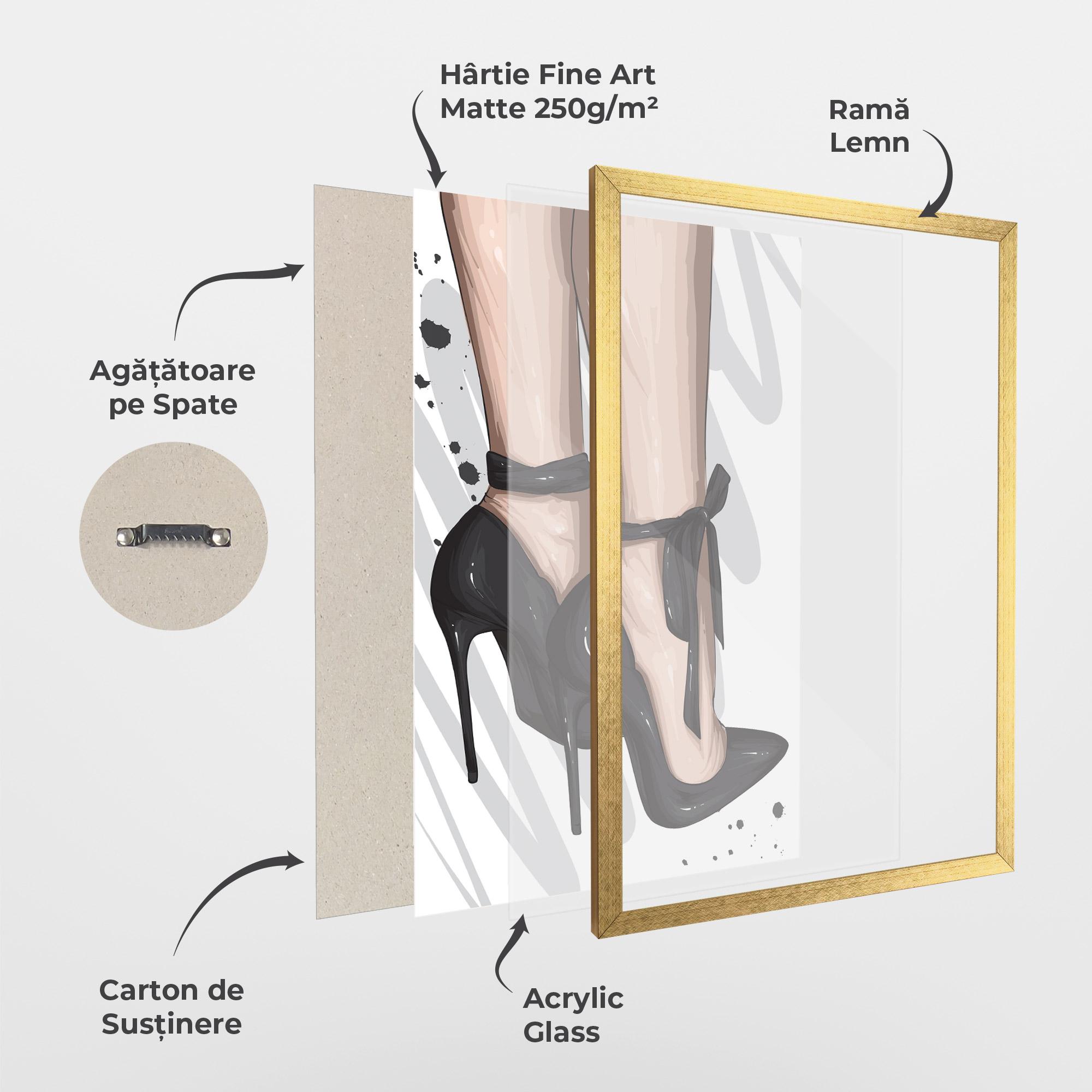 Poster Înrămat Black Woman Shoes mockup 1