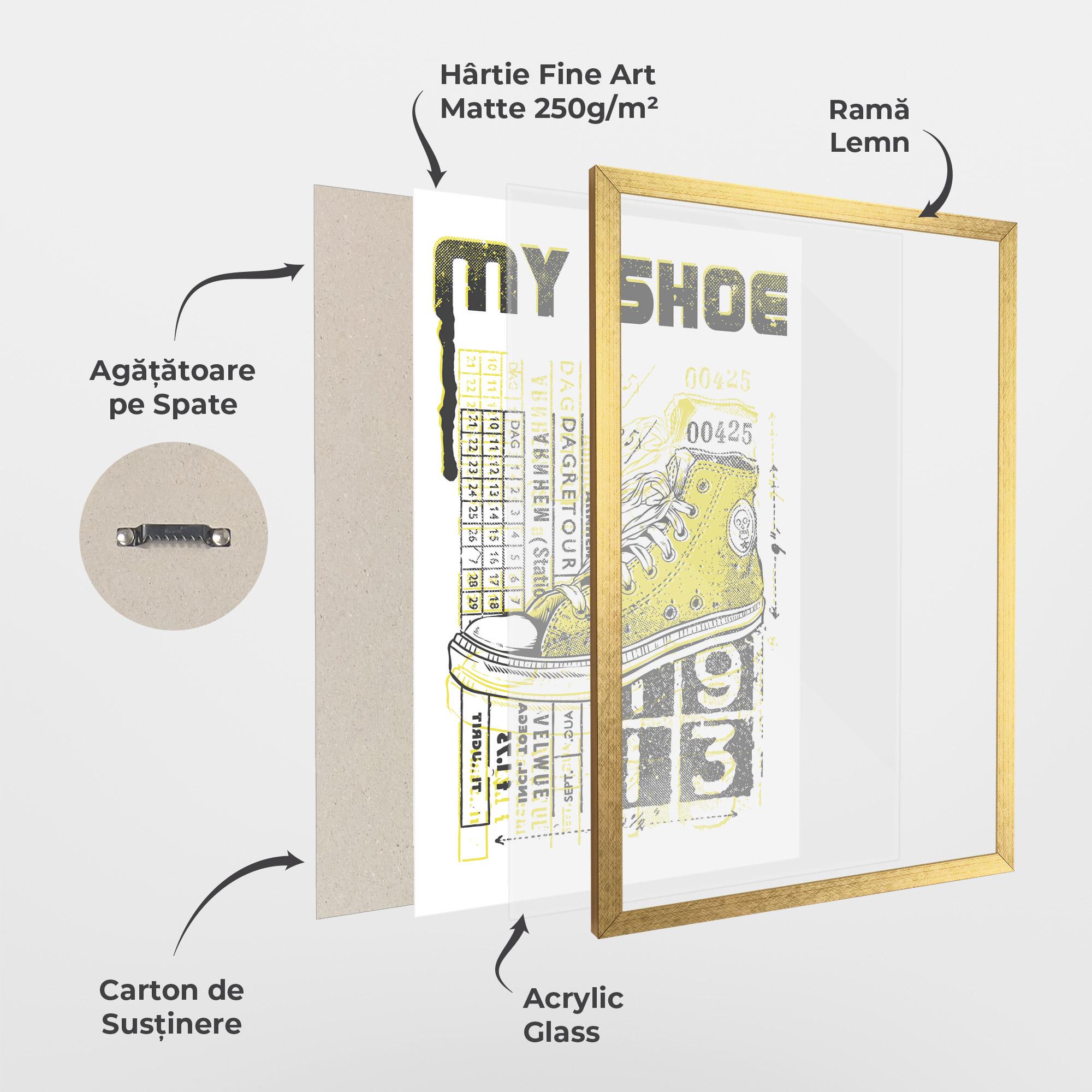 Poster Înrămat My Shoe Yellow mockup 1
