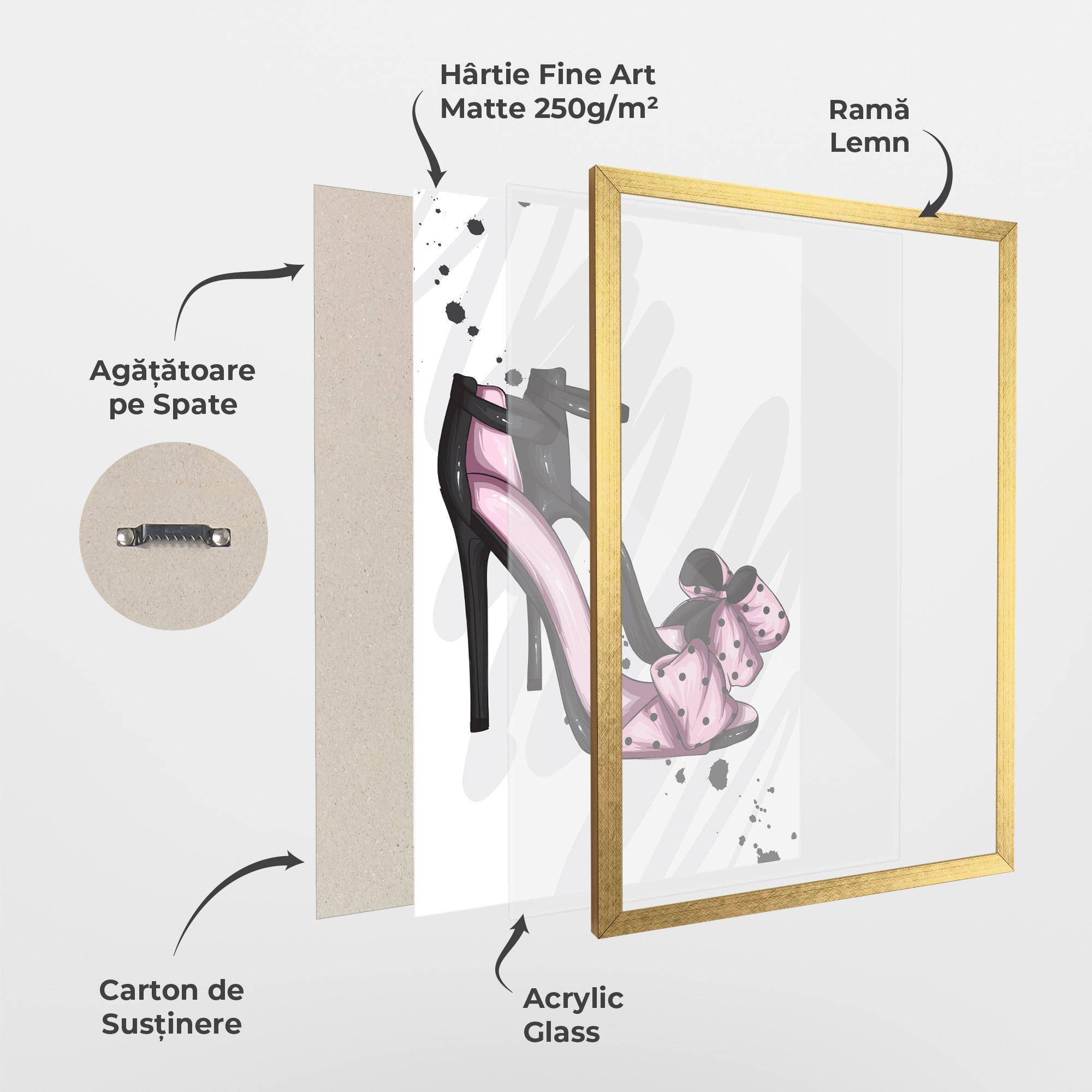 Poster Înrămat Pink Black Heels mockup 1