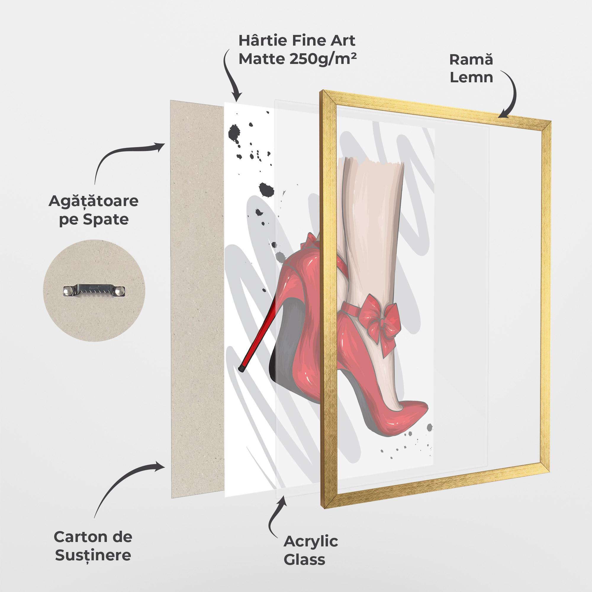 Poster Înrămat Red Bow Heels mockup 1