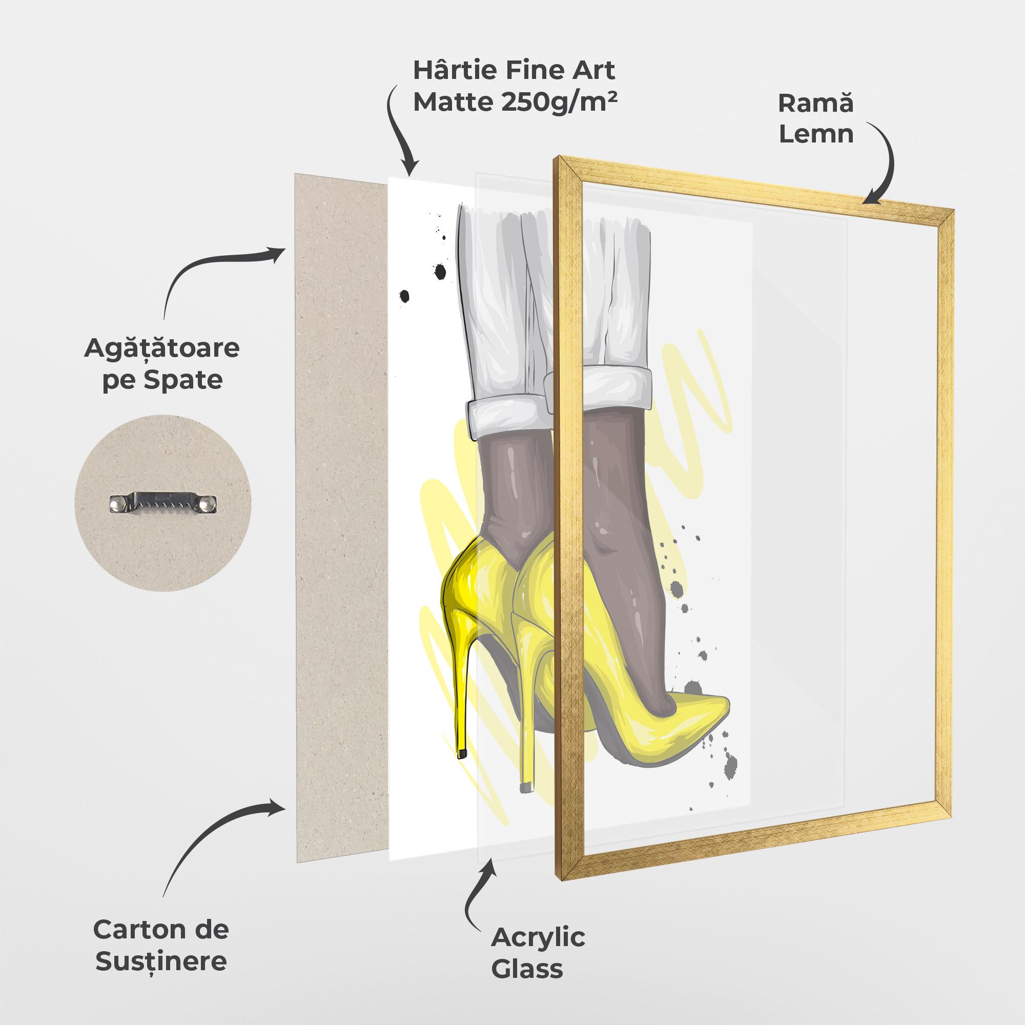 Poster Înrămat Yellow Shoes mockup 1