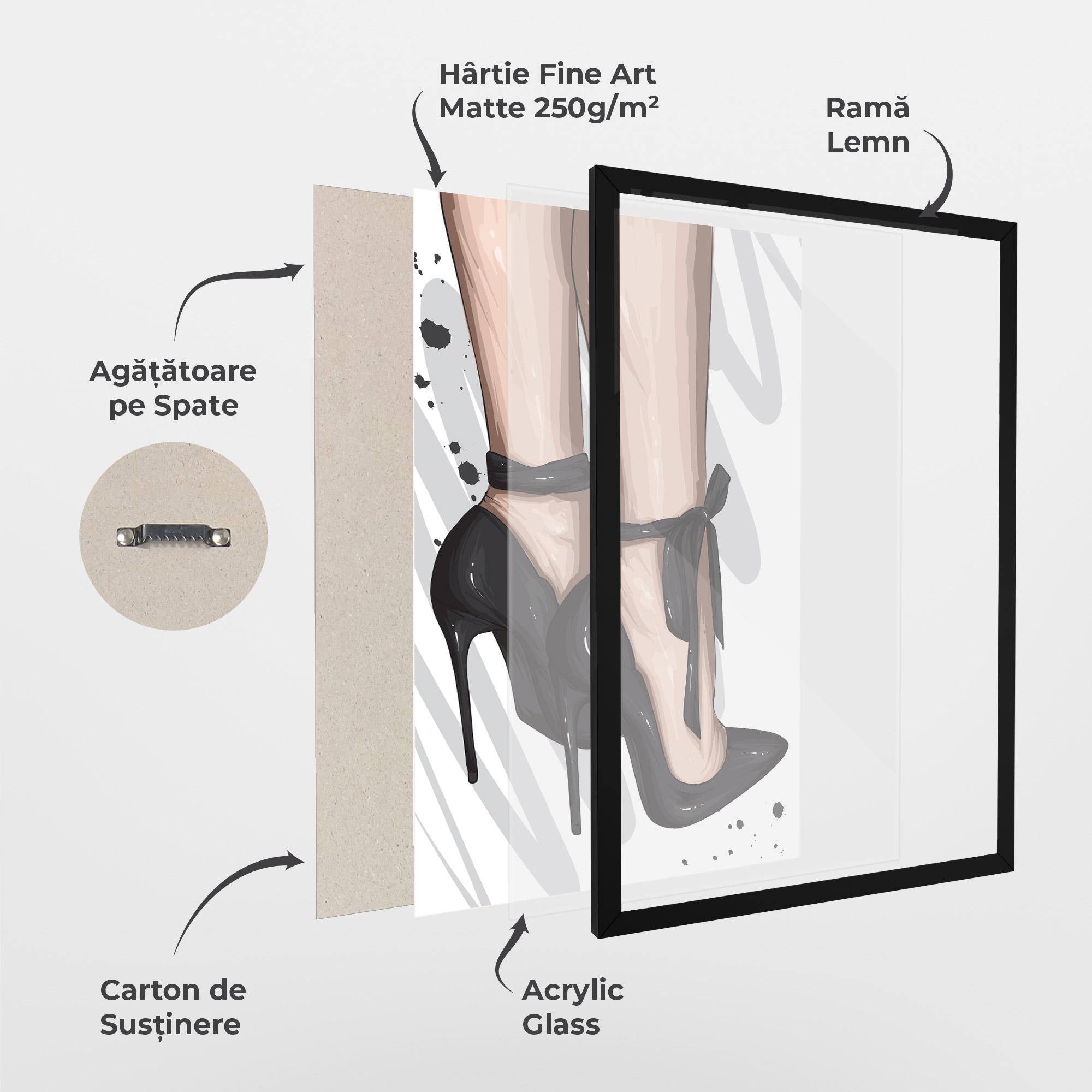 Poster Înrămat Black Woman Shoes mockup 1