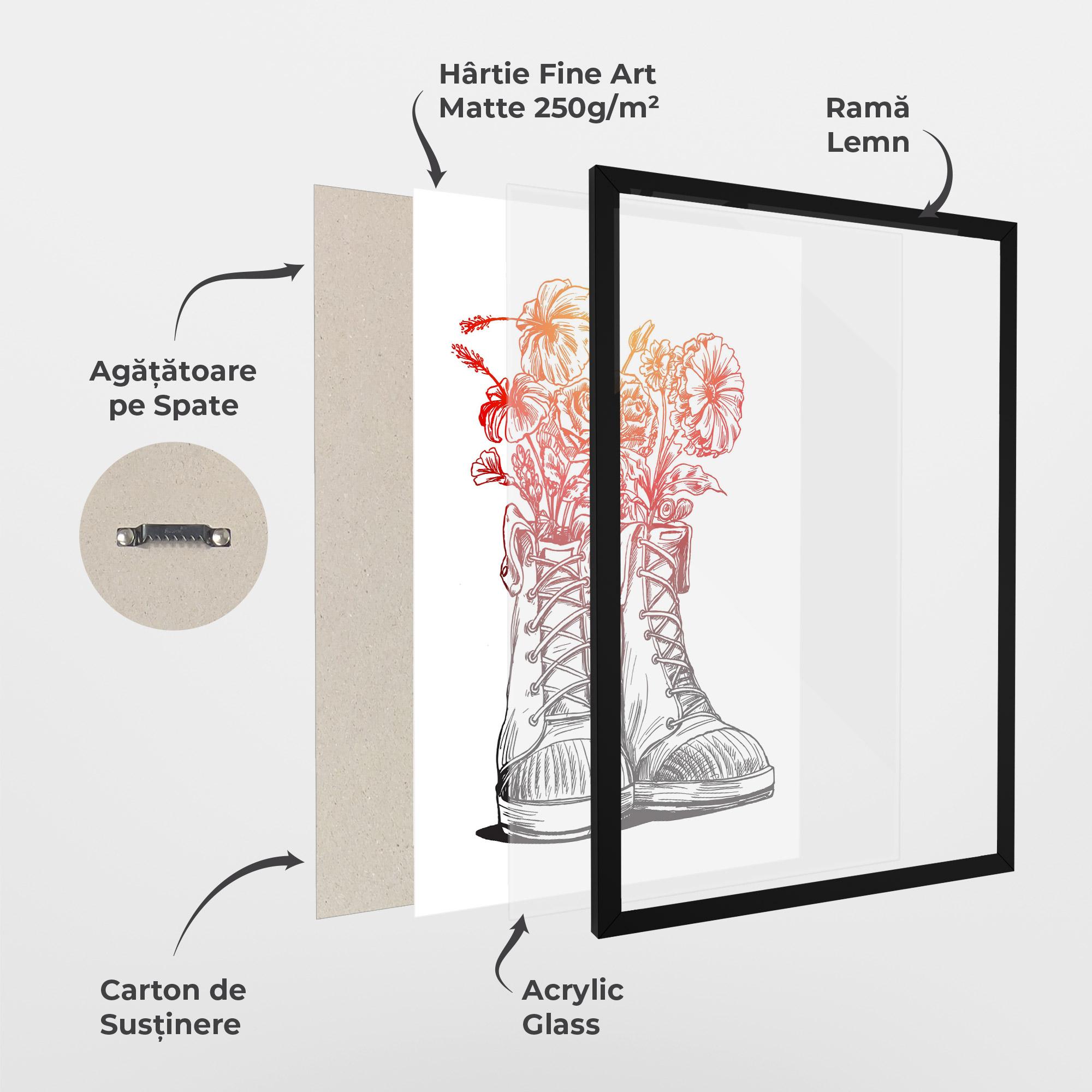 Poster Înrămat Flower In Shoes mockup 1