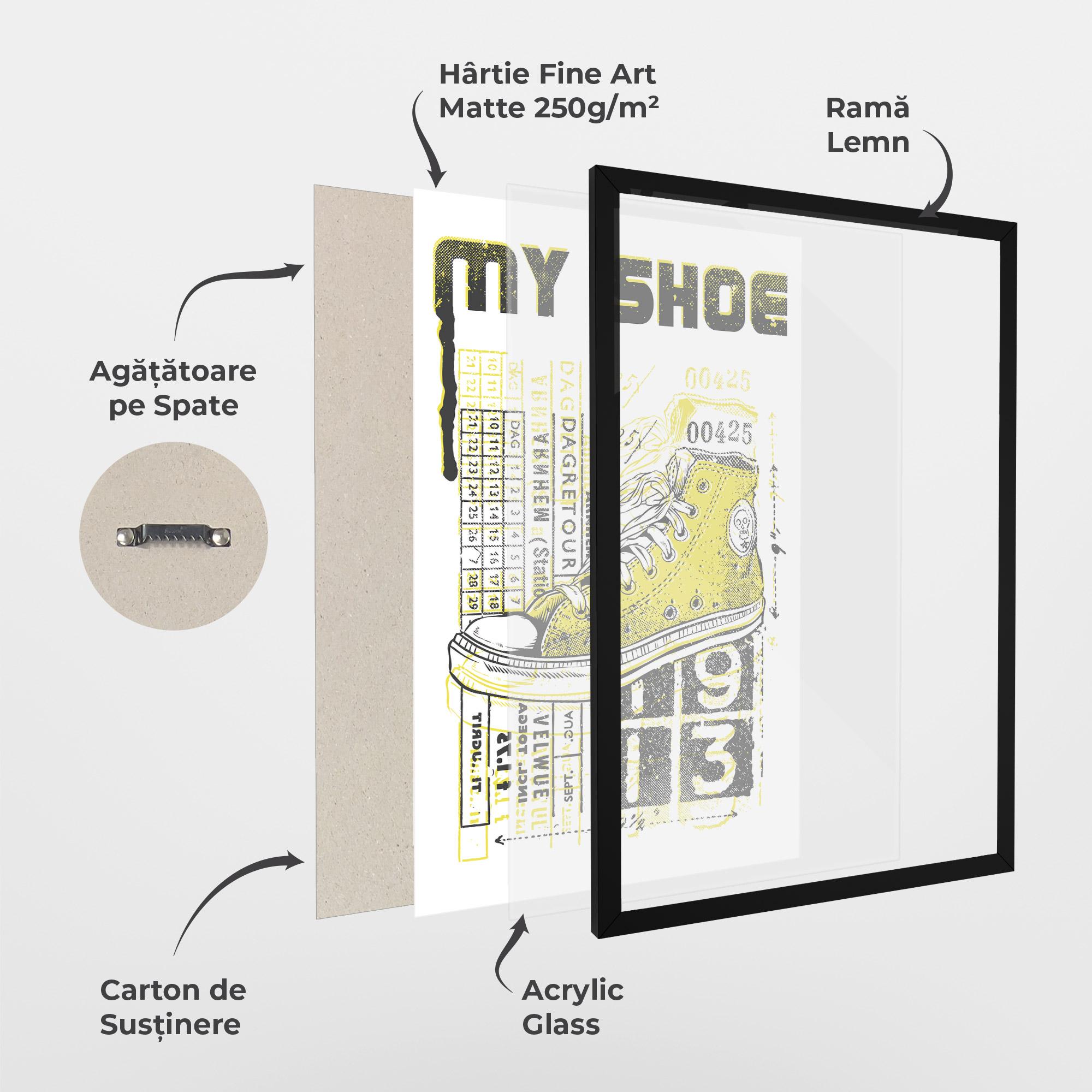Poster Înrămat My Shoe Yellow mockup 1