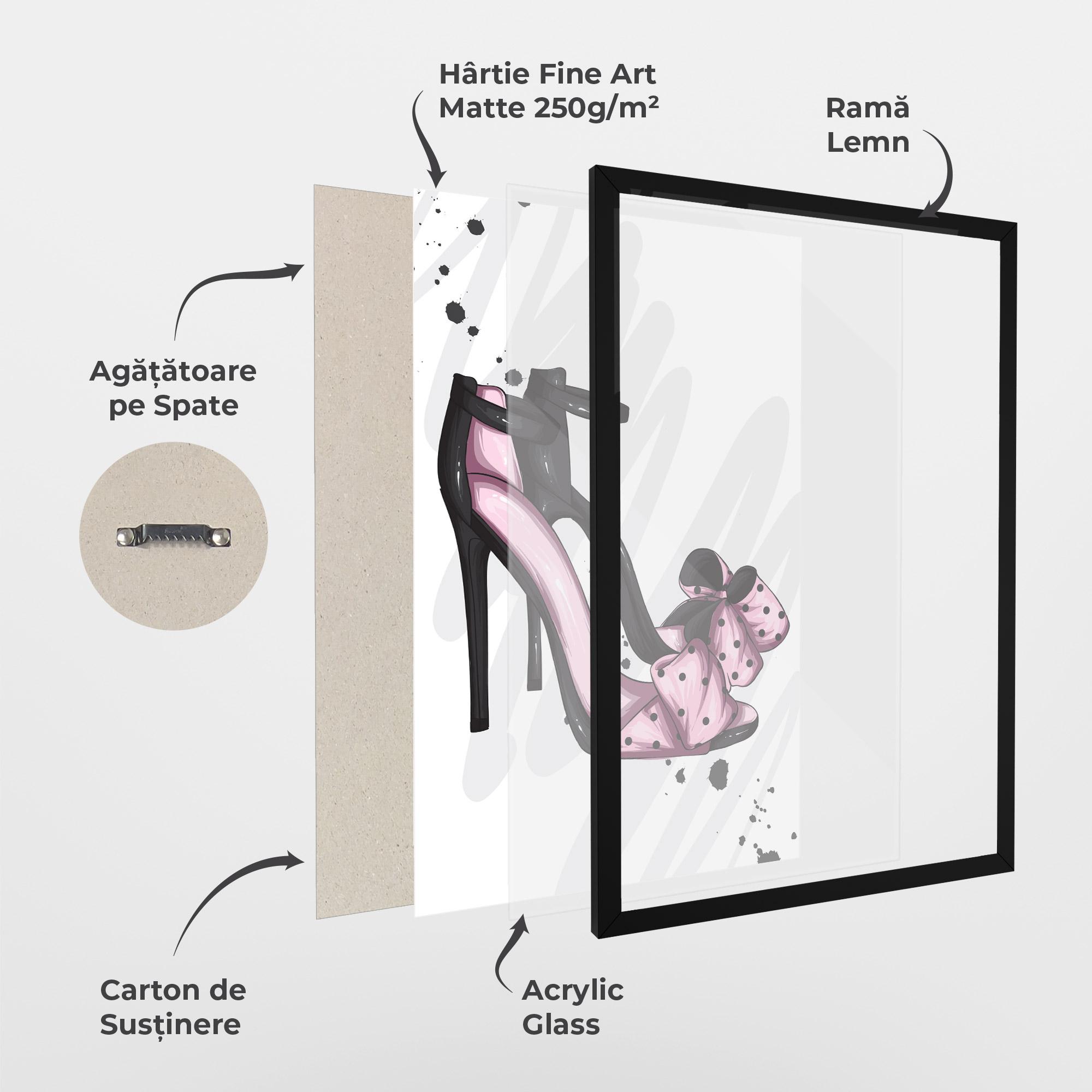 Poster Înrămat Pink Black Heels mockup 1