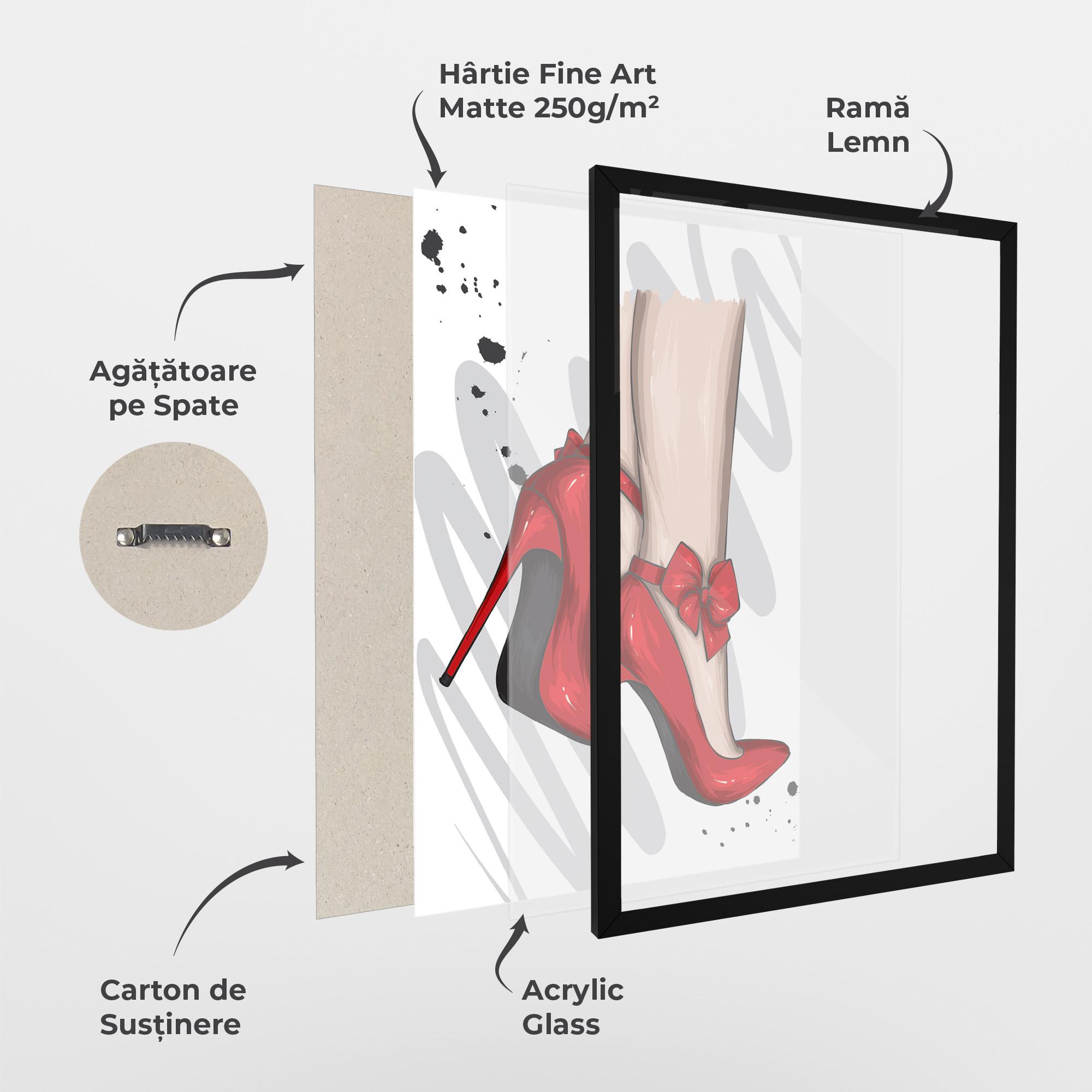 Poster Înrămat Red Bow Heels mockup 1