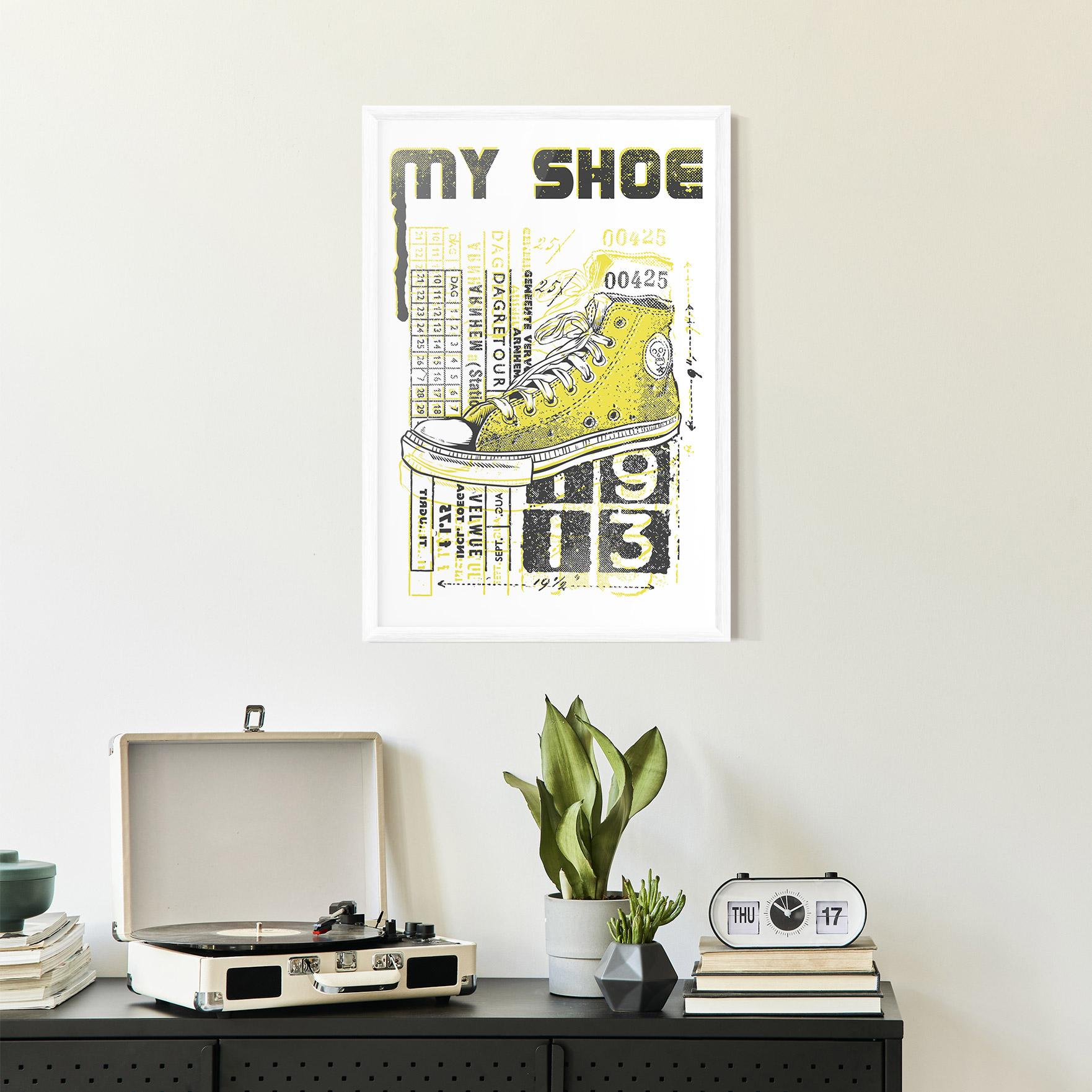Poster Înrămat My Shoe Yellow mockup 2