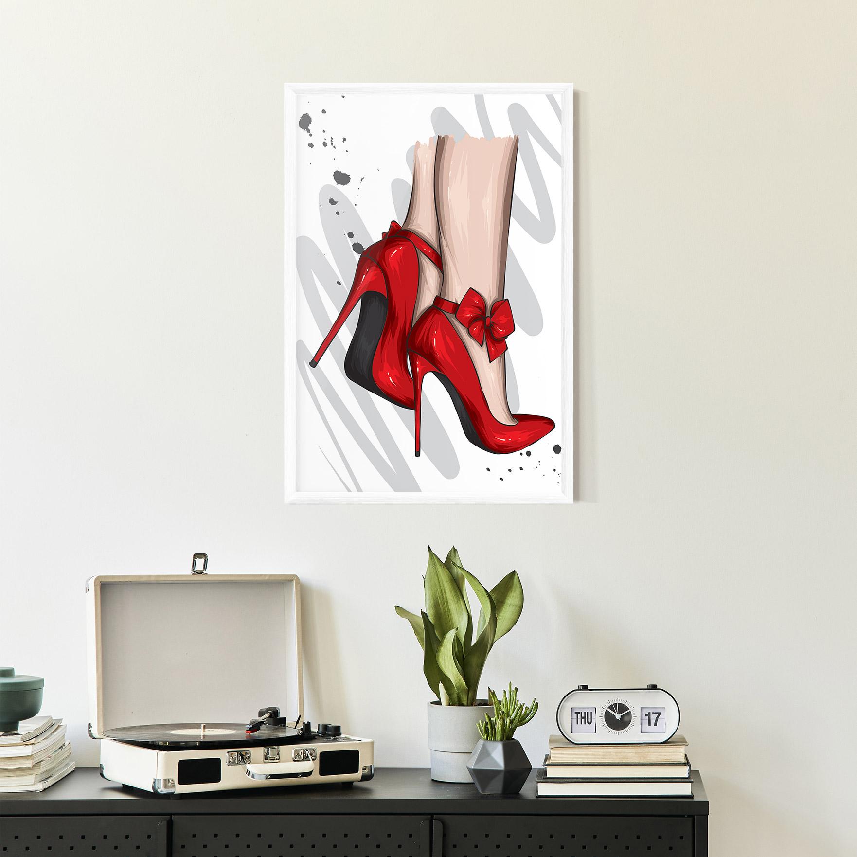 Poster Înrămat Red Bow Heels mockup 2