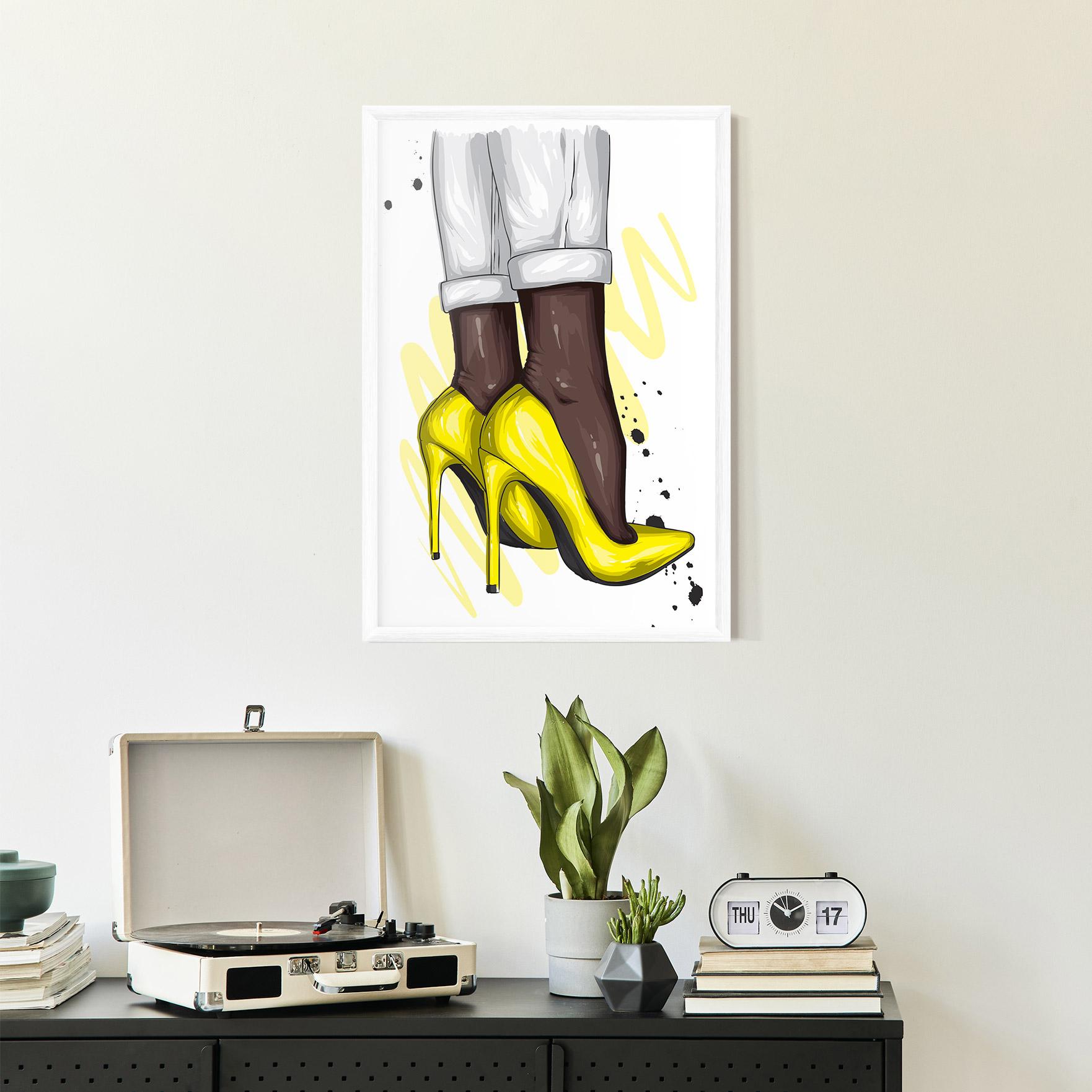 Poster Înrămat Yellow Shoes mockup 2