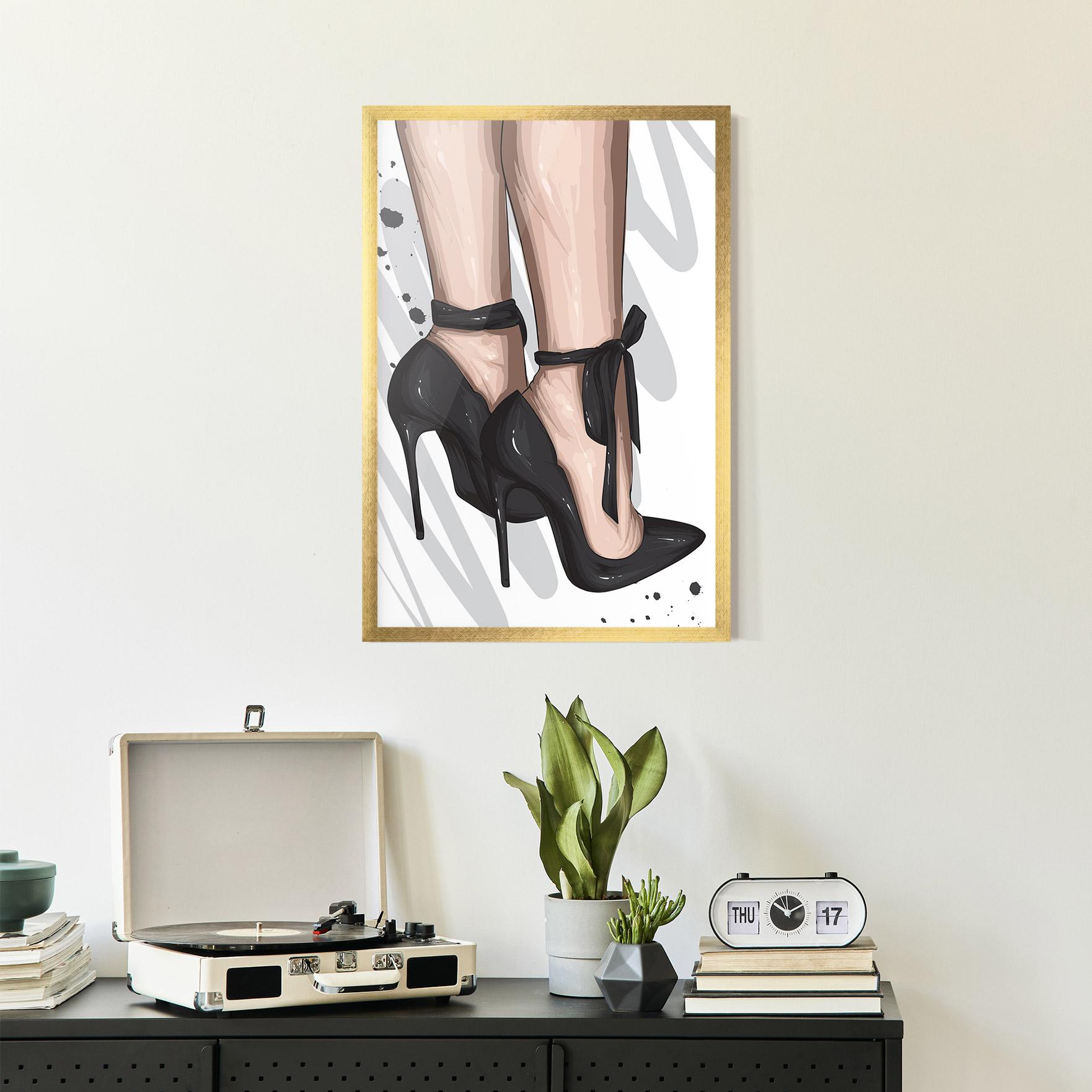 Poster Înrămat Black Woman Shoes mockup 2