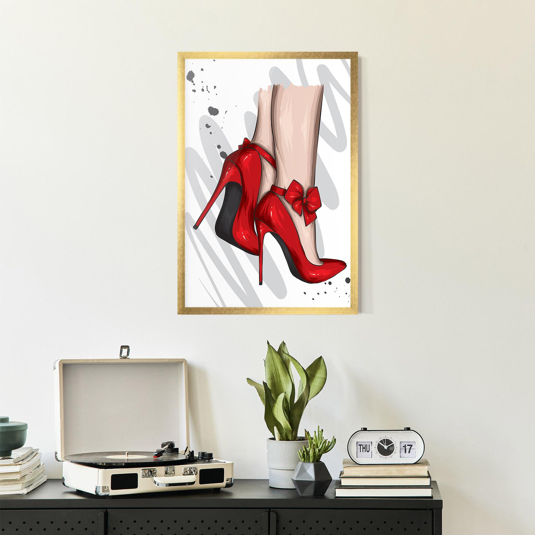 Poster Înrămat Red Bow Heels mockup 2