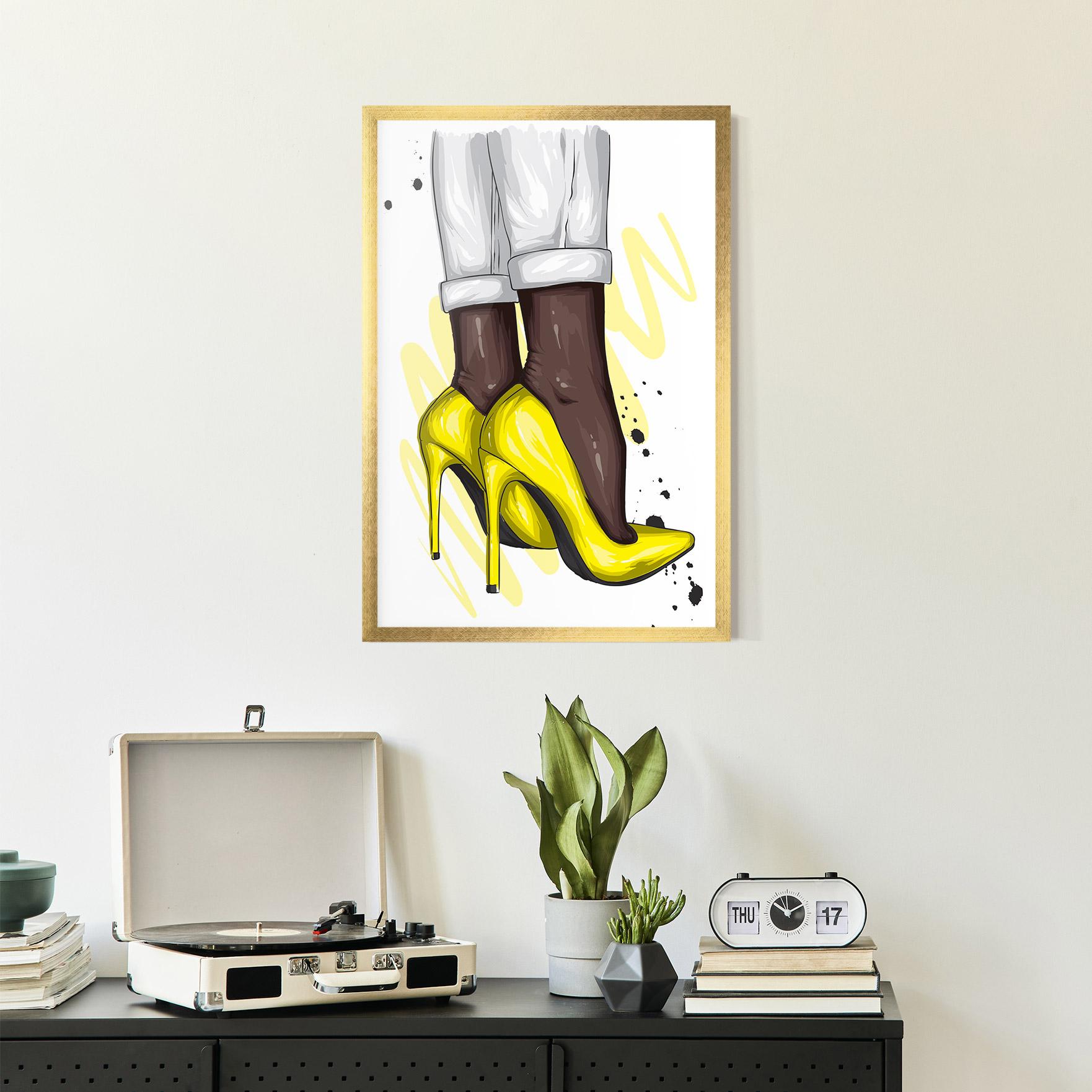 Poster Înrămat Yellow Shoes mockup 2