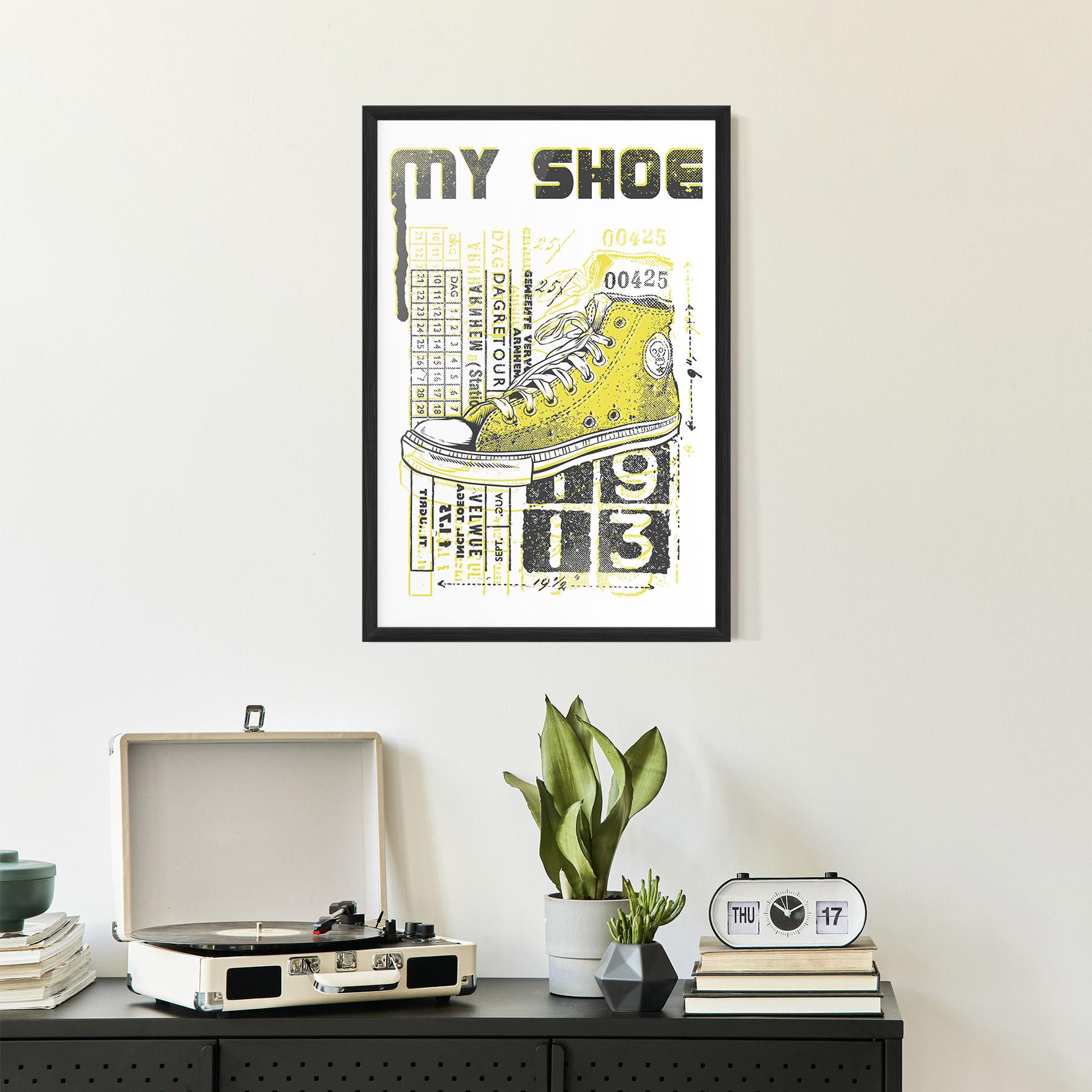 Poster Înrămat My Shoe Yellow mockup 2