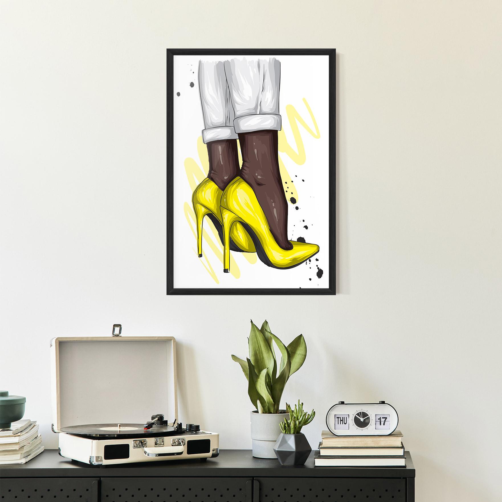 Poster Înrămat Yellow Shoes mockup 2