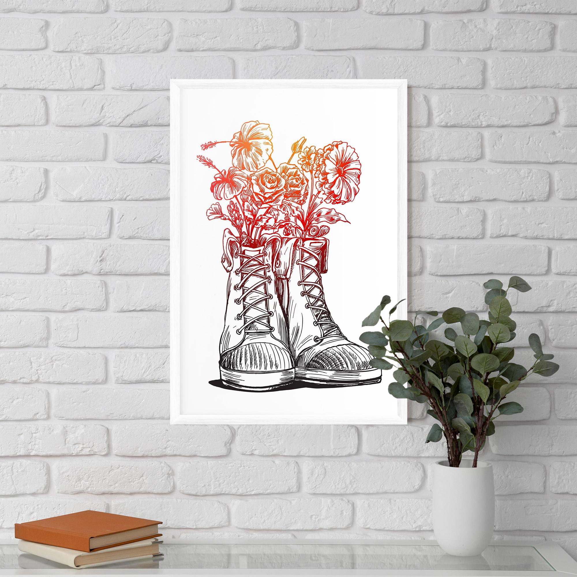 Poster Înrămat Flower In Shoes mockup 5
