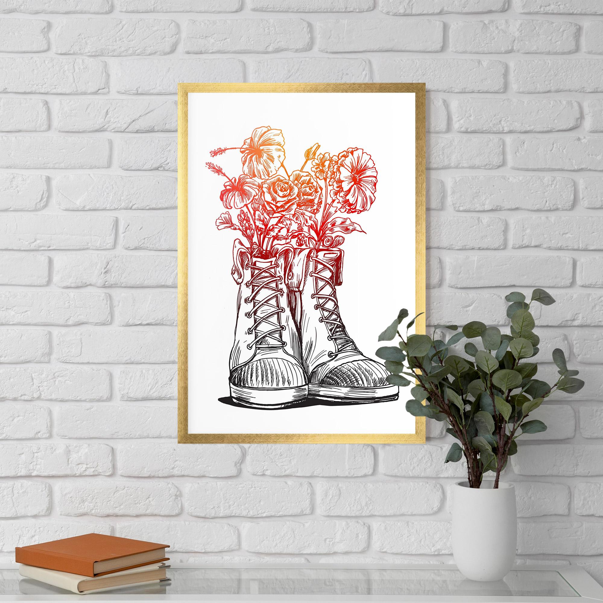 Poster Înrămat Flower In Shoes mockup 5