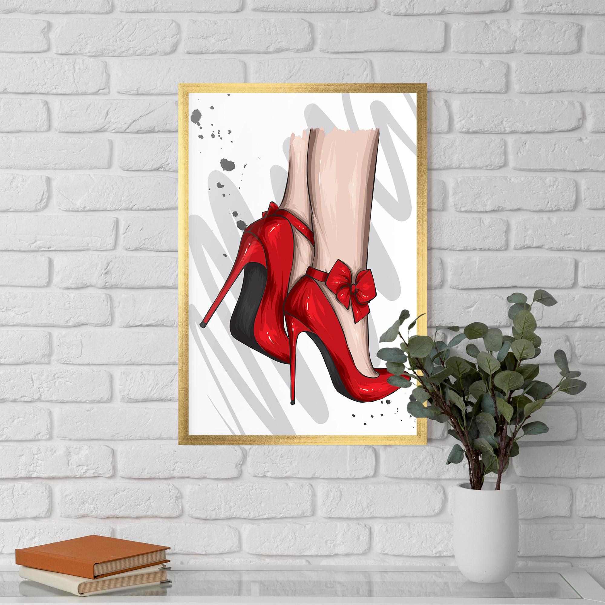Poster Înrămat Red Bow Heels mockup 5