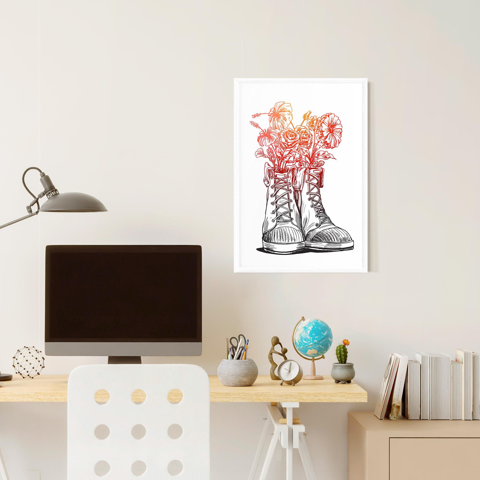 Poster Înrămat Flower In Shoes mockup 6