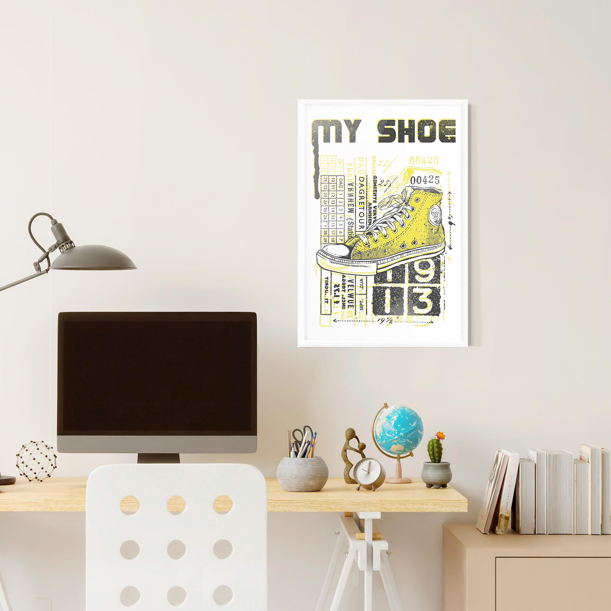 Poster Înrămat My Shoe Yellow mockup 6