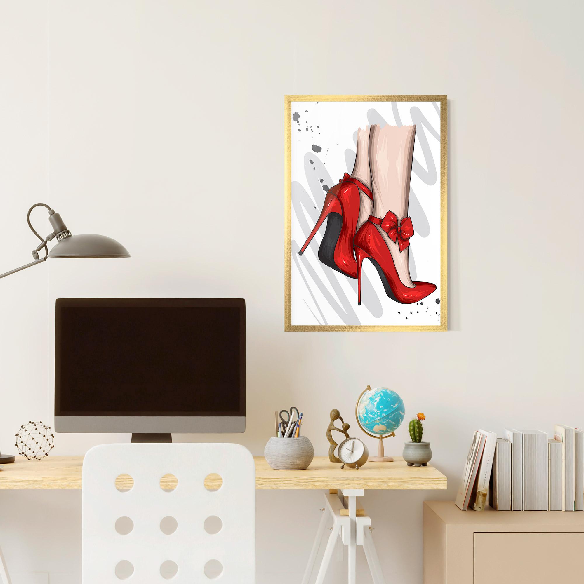 Poster Înrămat Red Bow Heels mockup 6