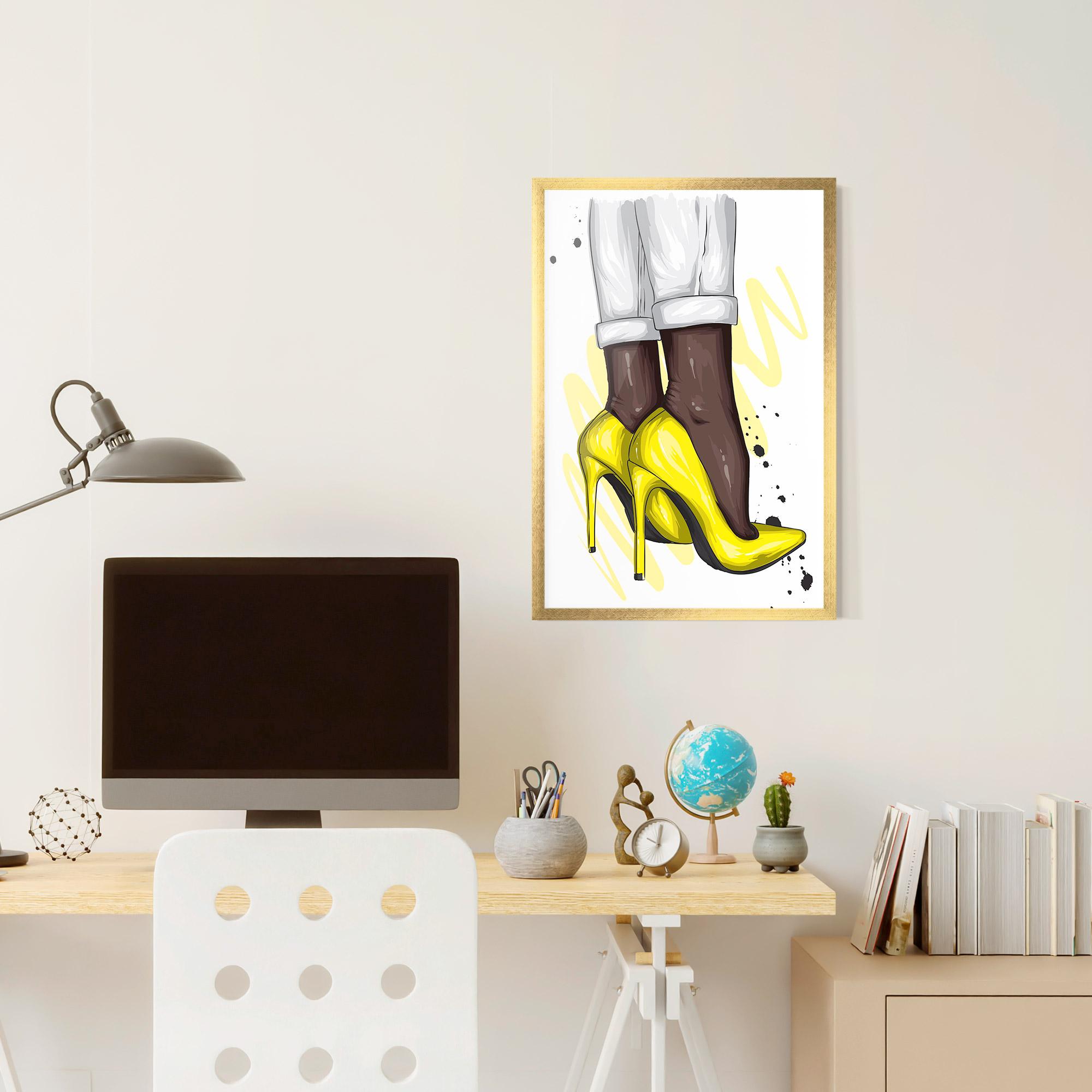 Poster Înrămat Yellow Shoes mockup 6