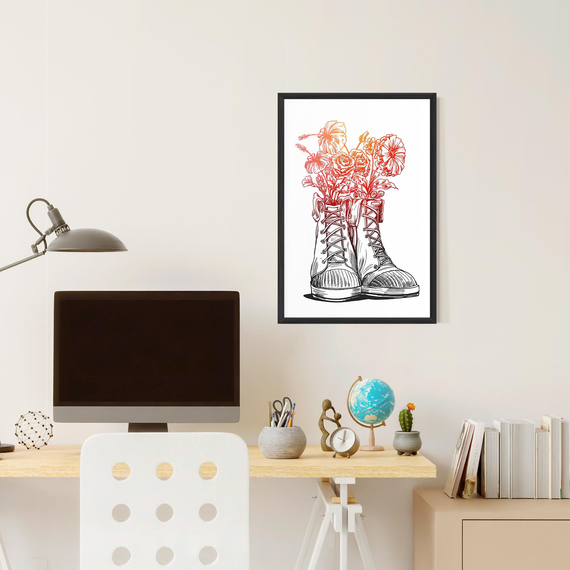 Poster Înrămat Flower In Shoes mockup 6
