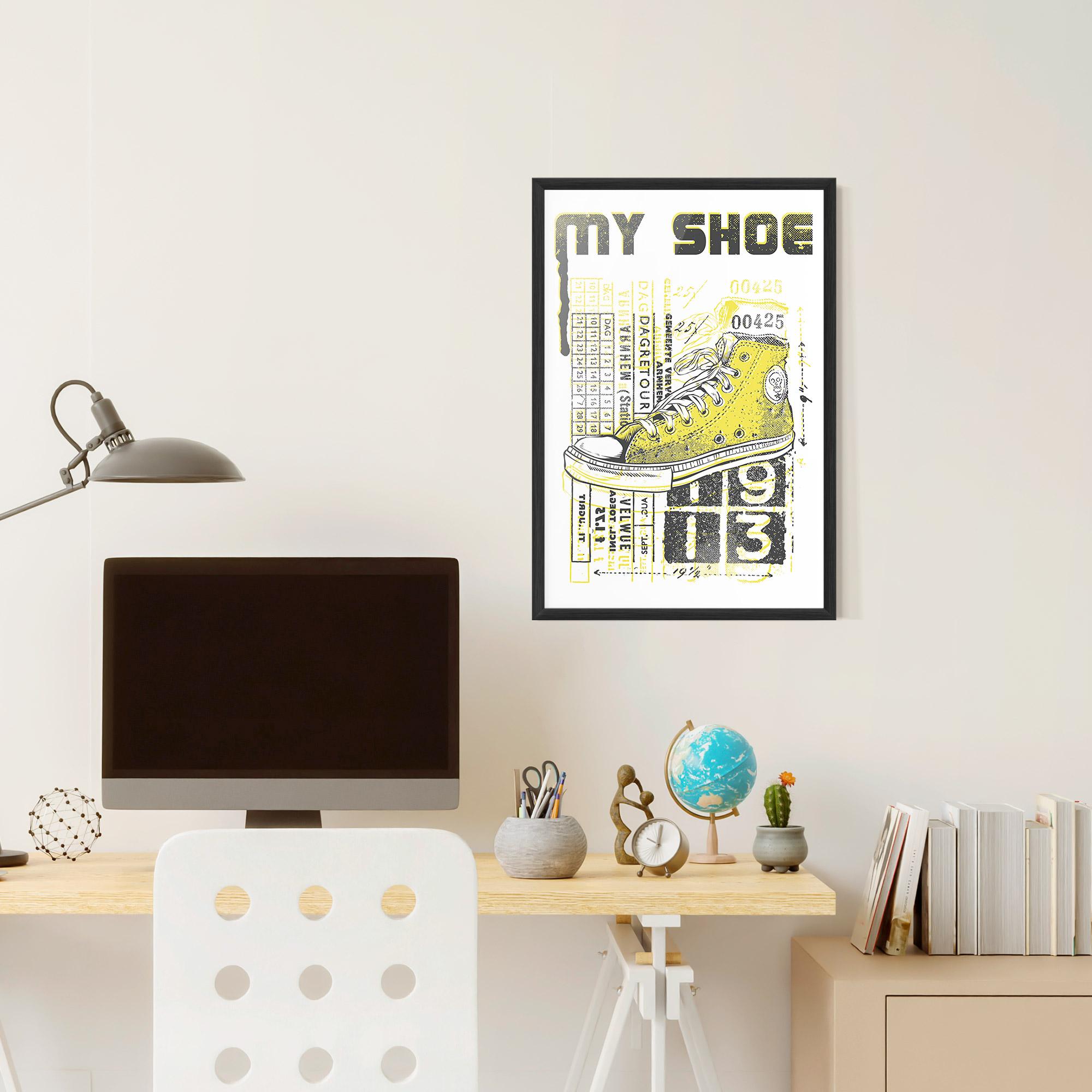 Poster Înrămat My Shoe Yellow mockup 6