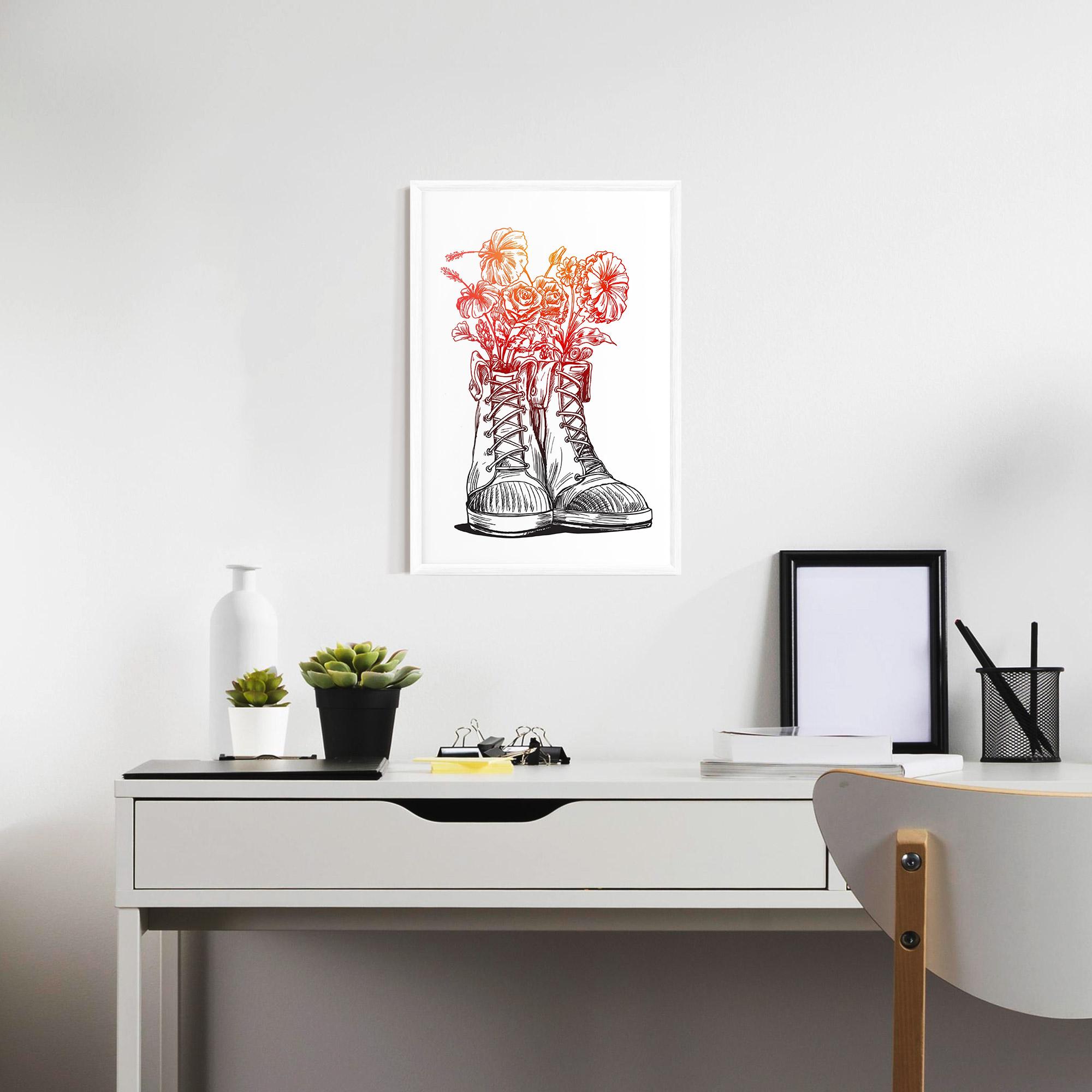 Poster Înrămat Flower In Shoes mockup 7