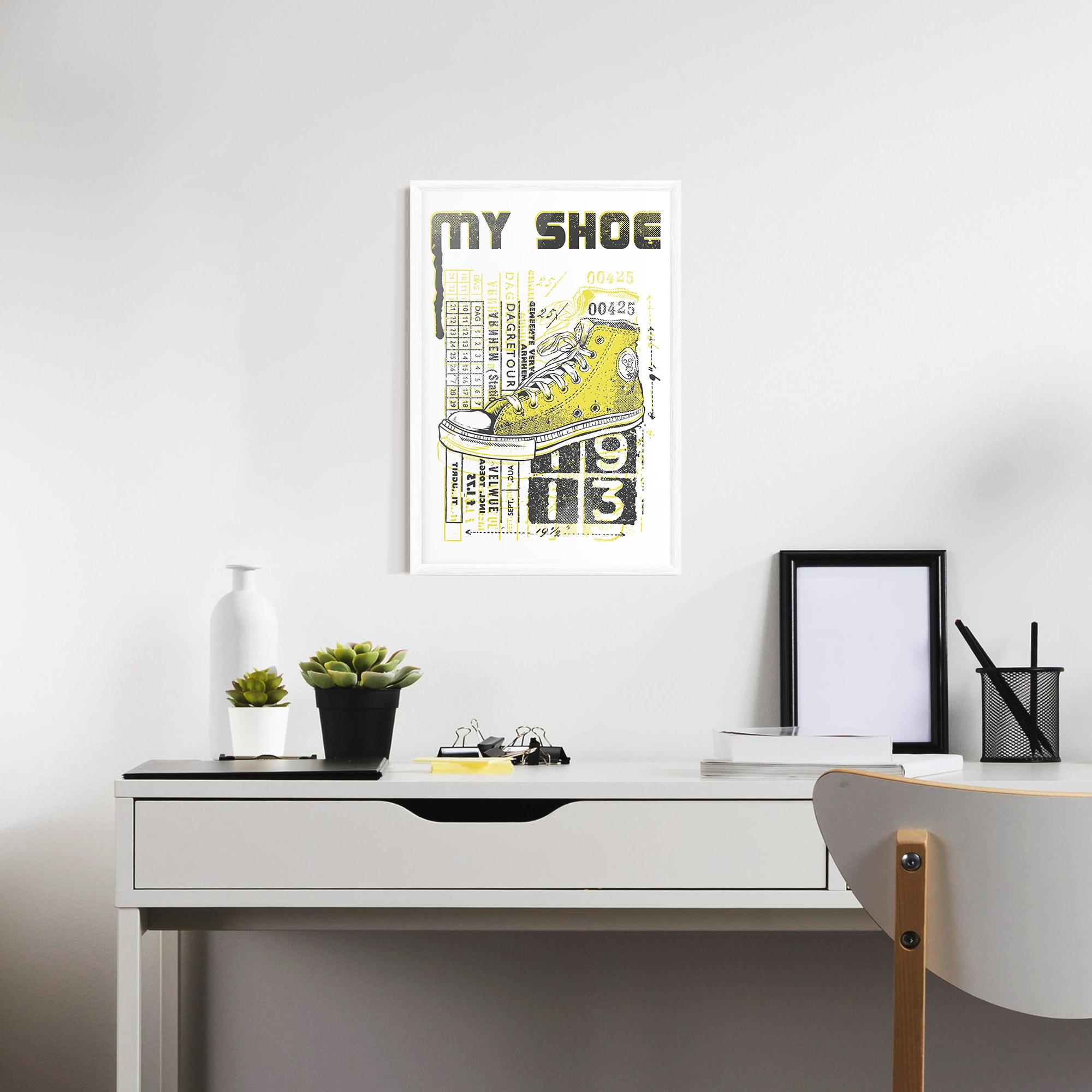 Poster Înrămat My Shoe Yellow mockup 7